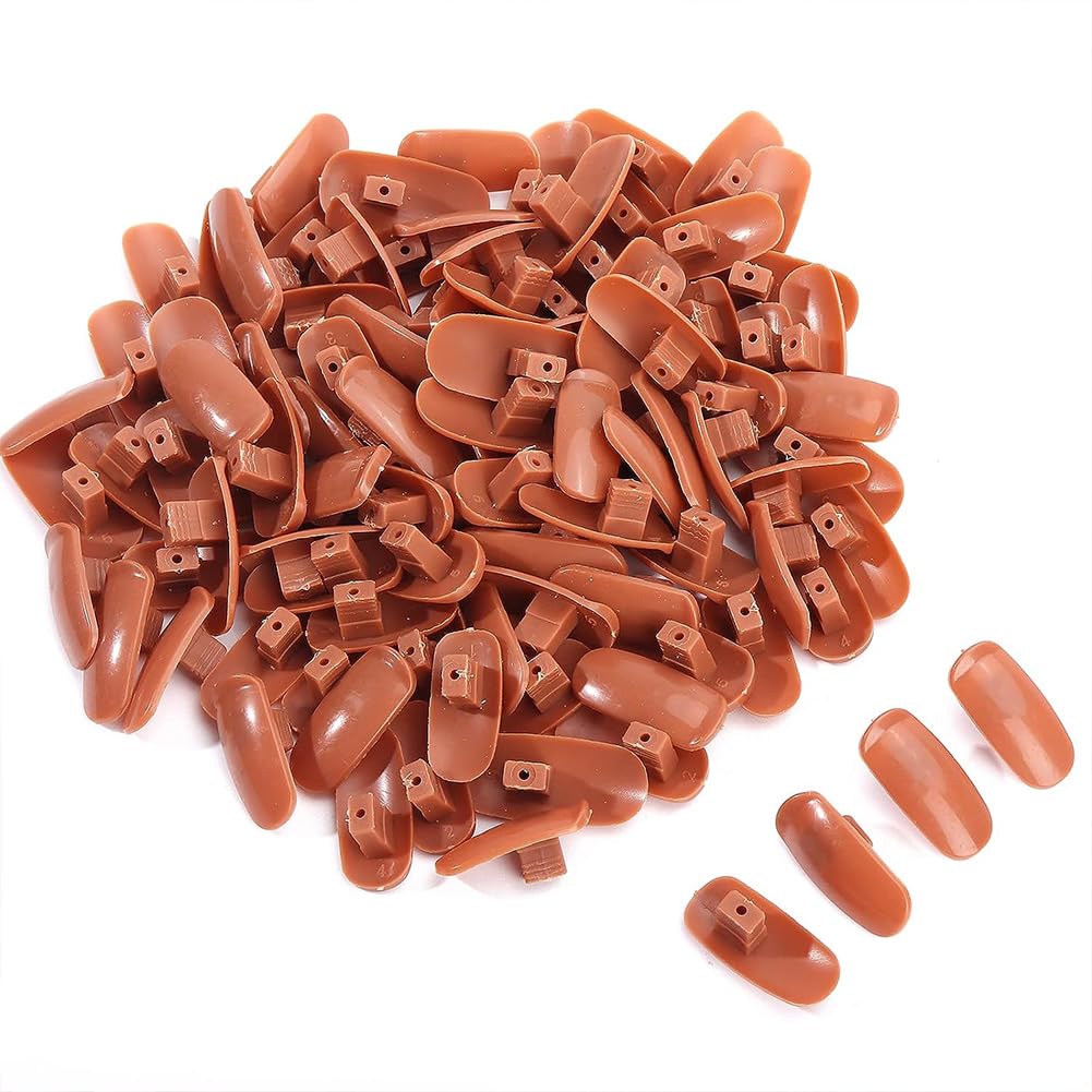 AKOAK 100 Pcs Acrylic Nail Practice Fingers - Flexible Fake Nail Training Heads for Manicure Practice, DIY Nail Art Display & Salon Supplies - Perfect for Nail Technicians, Students & Home Use