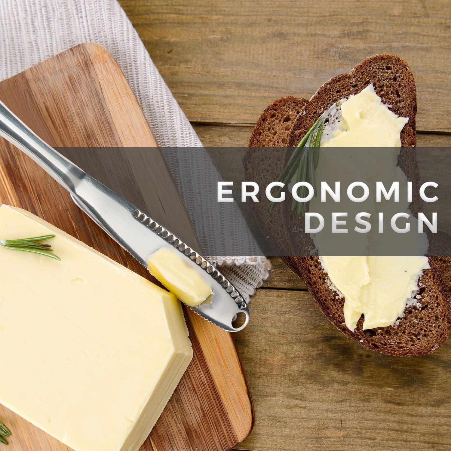 Premium Stainless Steel Butter Spreader and Curler Knives Set - 2 Butter Knives + 1 Magic Butter Curler for Smooth Spreading - Perfect for Breakfast, Baking, and Entertaining