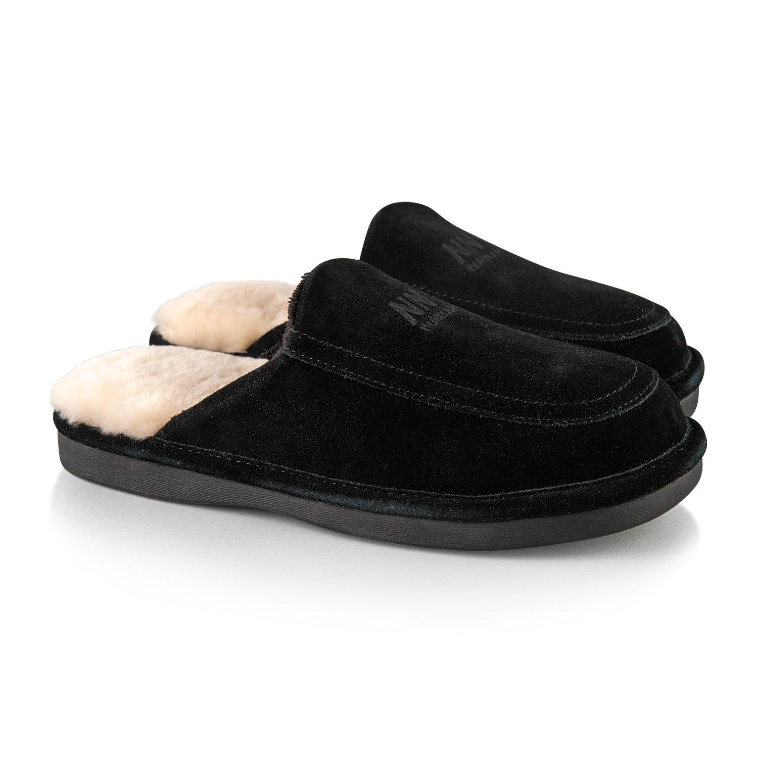 Men's Comfortable Black Slippers for Todd - Soft Indoor House Shoes for Relaxing at Home, Lounging & Casual Wear