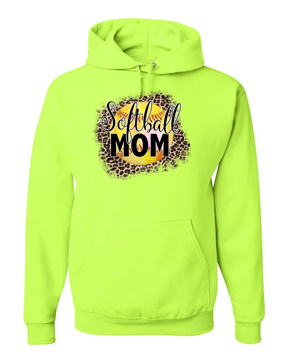 Wild Bobby Softball Mom Animal Print Hoodie - Unisex Graphic Sweatshirt for Women & Men - Perfect for Sports Games, Team Events & Casual Wear