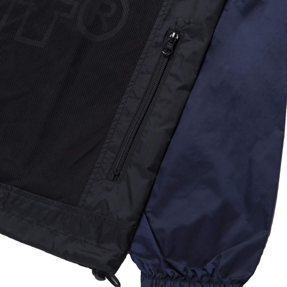 HUF Wireframe Anorak Jacket - Navy Blue Waterproof Windbreaker for Outdoor Hiking & Streetwear Fashion