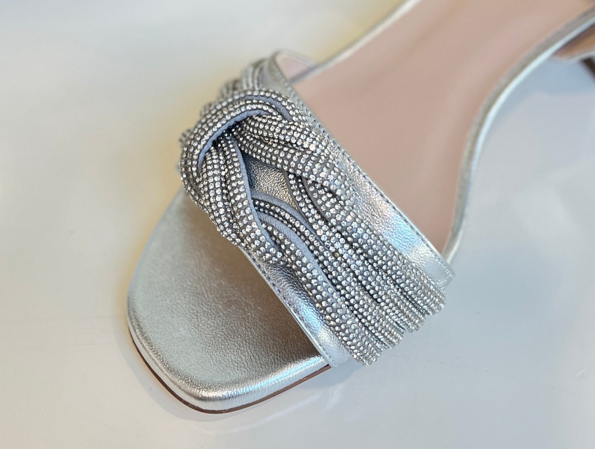 Peter Kaiser Women's Silver Block Heel Sandals - Comfortable Dressy Summer Shoes for Weddings, Parties & Office Wear