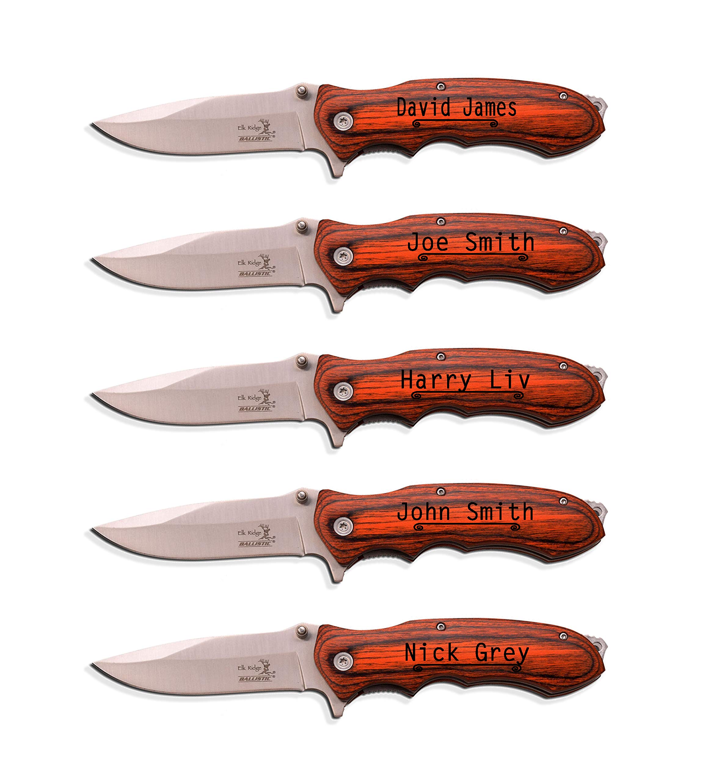 5x Engraved Groomsmen Gift Knife - Personalized Wedding Party Gift for Groomsman, Best Man & Dad | Unique Engraved Pocket Knife for Weddings, Bachelor Parties & Special Occasions