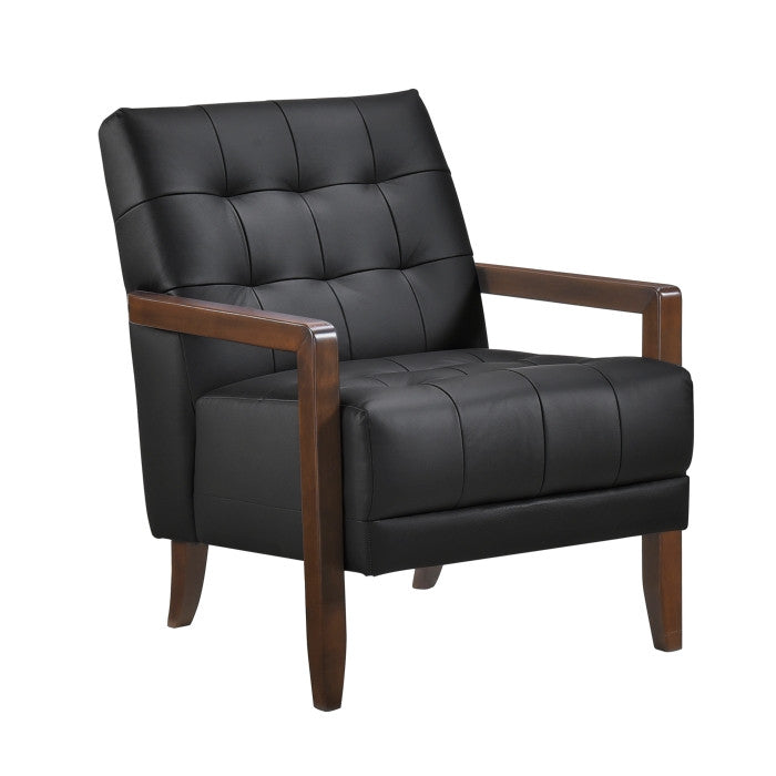Archam Accent Chair - Modern Black Lounge Chair for Living Room, Bedroom & Office - Comfortable Upholstered Armchair with Sturdy Metal Legs
