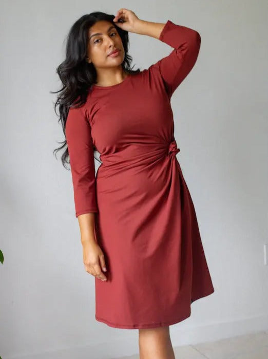 Joana Sosa x TA Brick Knot Dress - Women's Fashion Summer Flowy Midi Dress for Beach, Vacation, and Casual Outings