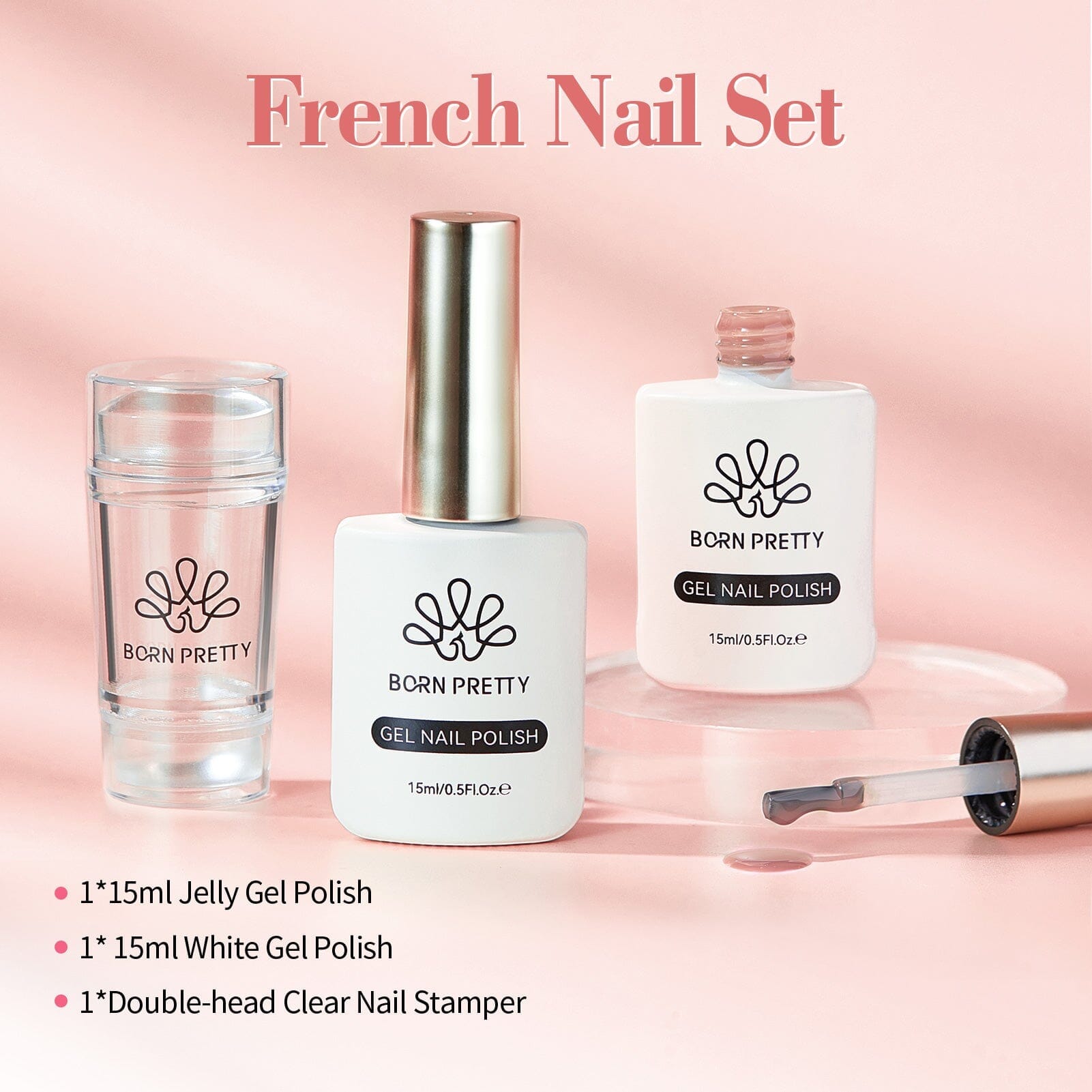 3Pcs French Nails Kit - Professional Manicure Set with Nail Tips & Glue for Salon & Home Use - Perfect for DIY Nail Art, Parties & Special Occasions