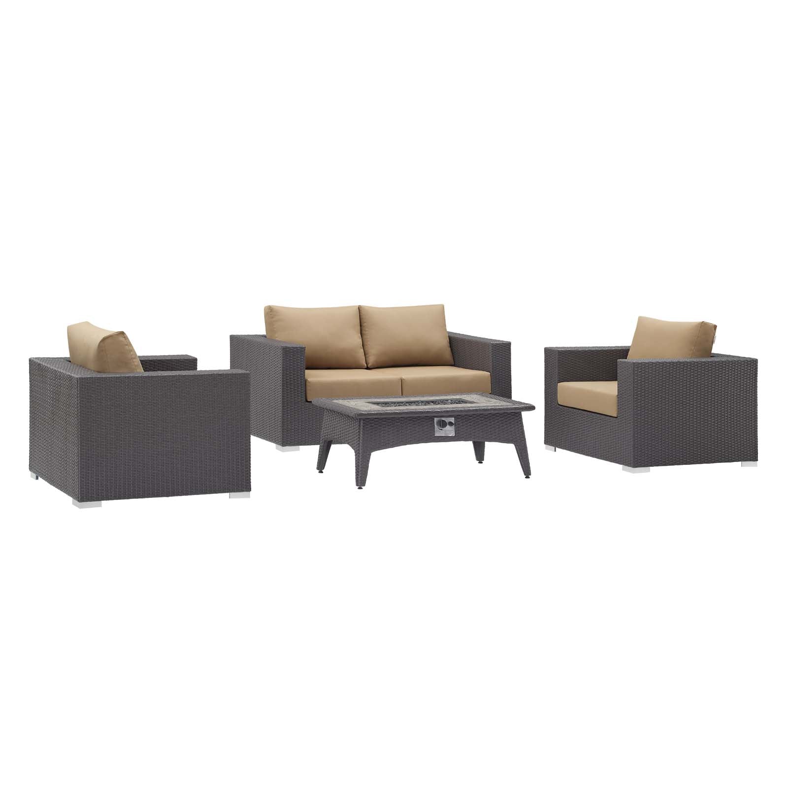 4-Piece Outdoor Patio Furniture Set with Fire Pit - Perfect for Backyard, Garden, and Camping Gatherings