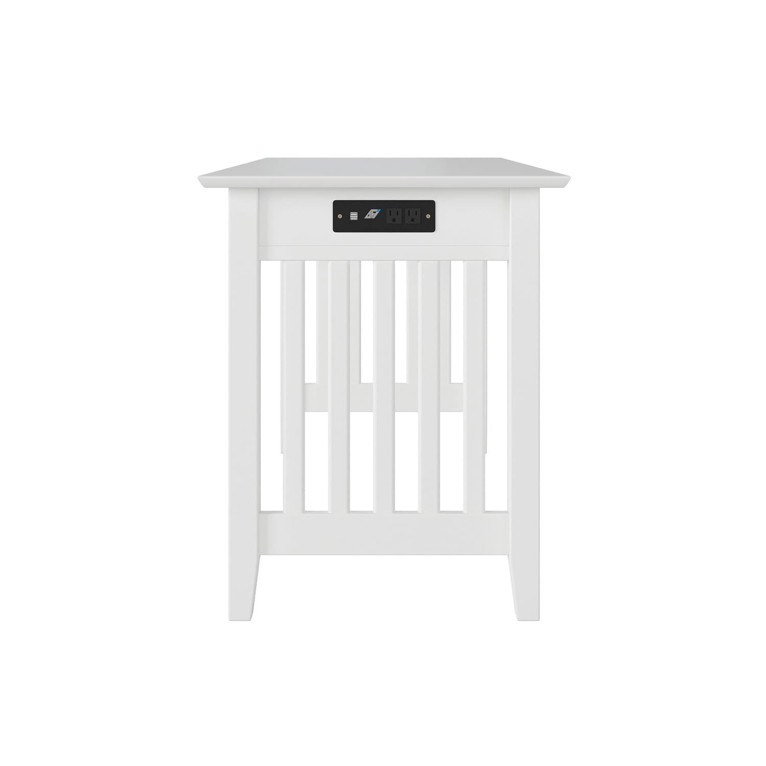 AFI Mission Style White Wooden Desk with Drawers & Built-in USB Charger - Perfect for Home Office, Study Room & Small Spaces