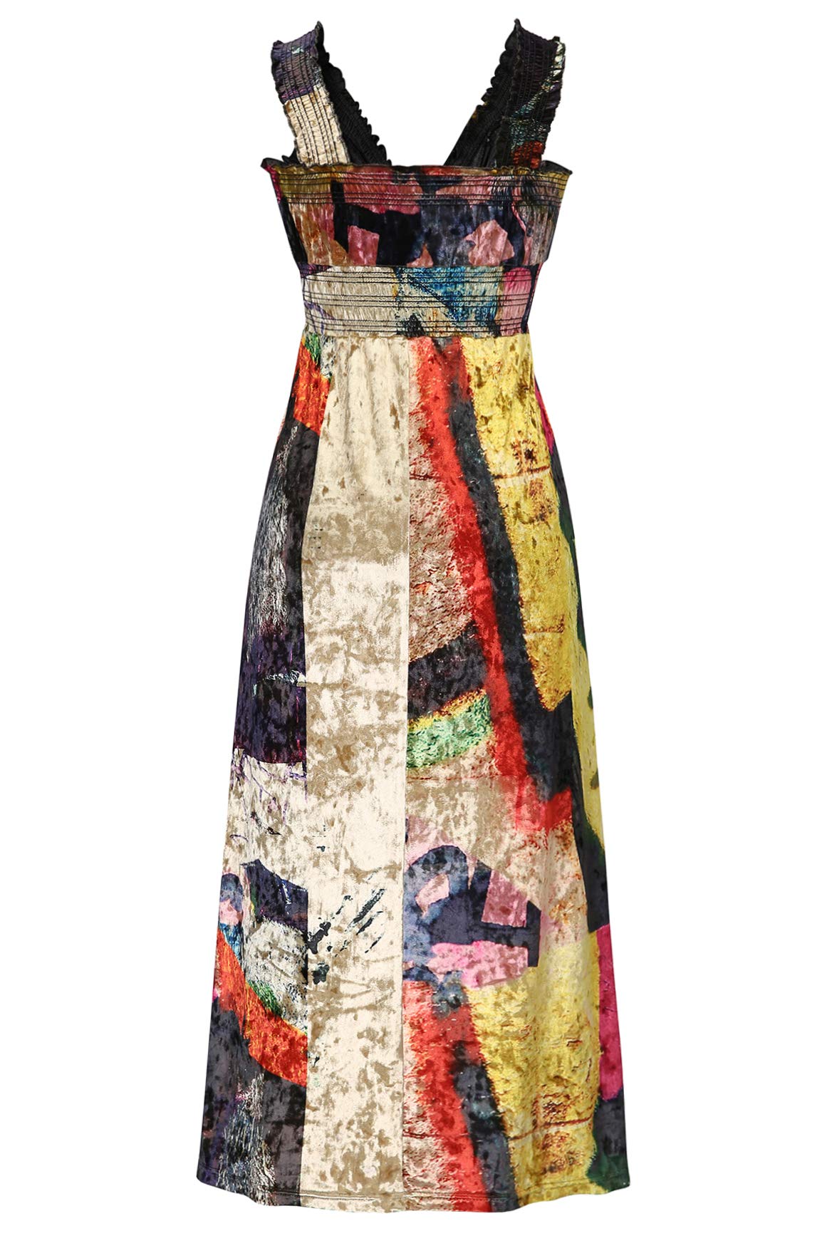Women's Floral V-Neck Empire Waist A-Line Maxi Dress with Tie Strap - Perfect for Summer Weddings, Beach Vacations & Casual Outings