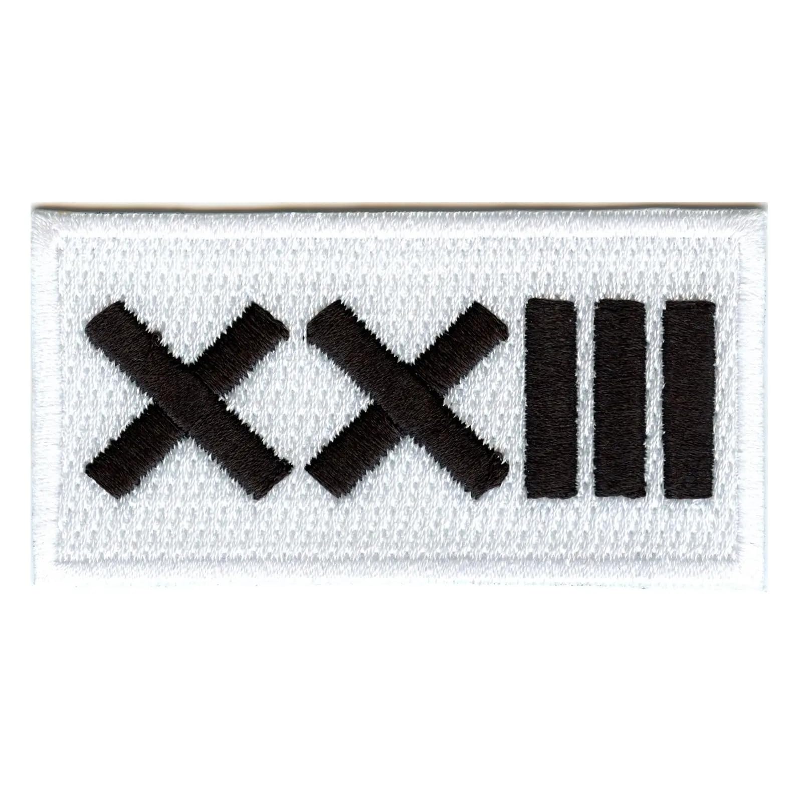 Roman Numeral 23 Embroidered Iron-On Patch - White Fabric Applique for DIY Crafts, Jackets, Backpacks & Denim Customization | Perfect for Gifts, Fashion & Personalization