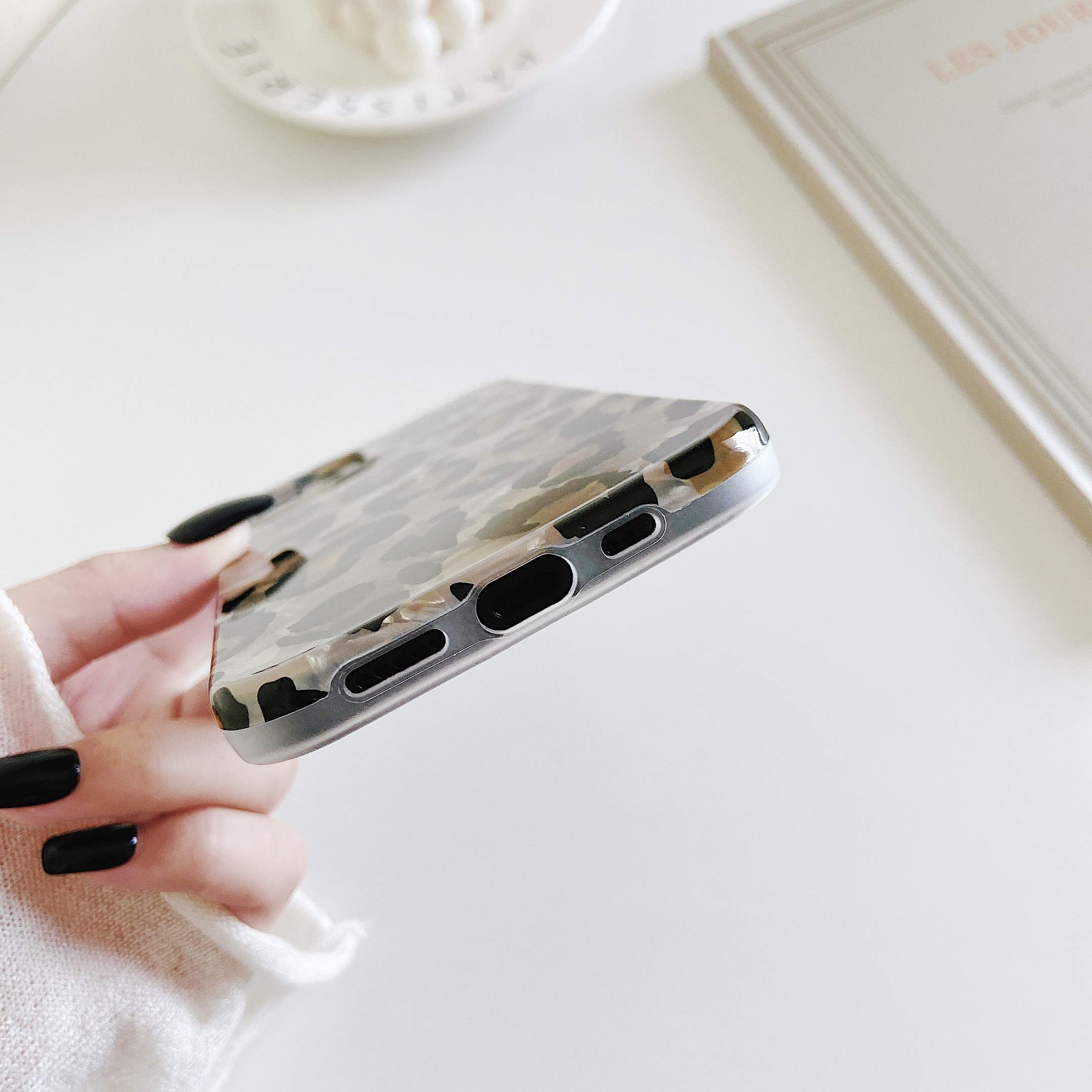 Leopard Glitter Sparkle Soft Silicone Gel Phone Case for iPhone 11 - Flexible Protective Cover with Shock Absorption | Perfect for Everyday Use, Work, and Travel