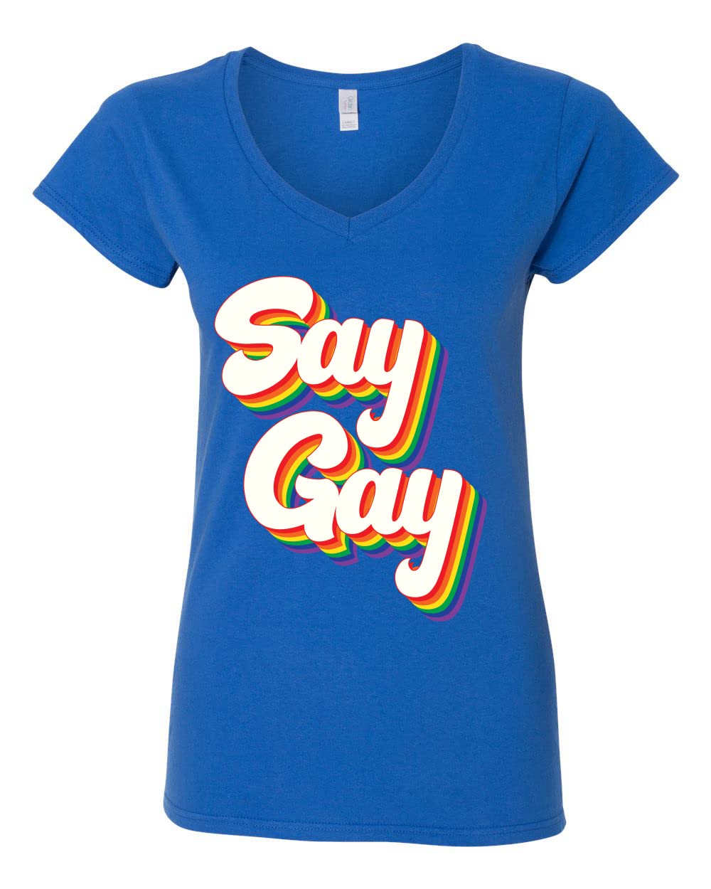 Retro Rainbow LGBT Pride Women's V-Neck T-Shirt - Vintage Gay Rights Tee for Pride Month, LGBTQ+ Events & Ally Support
