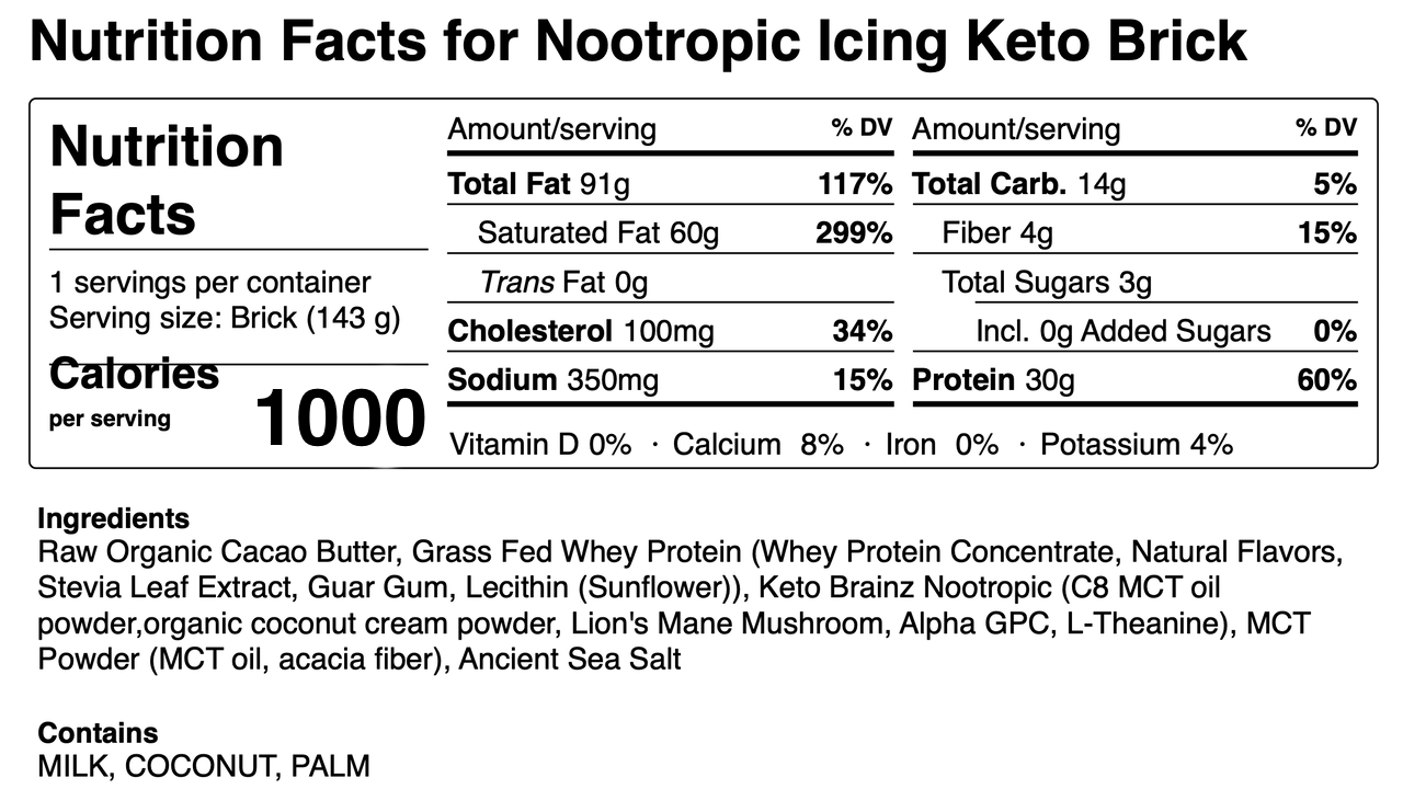 Keto Bricks - Low Carb High Fat Keto Snack Bars for Weight Loss & Energy Boost | Perfect for On-the-Go, Workouts & Keto Diet
