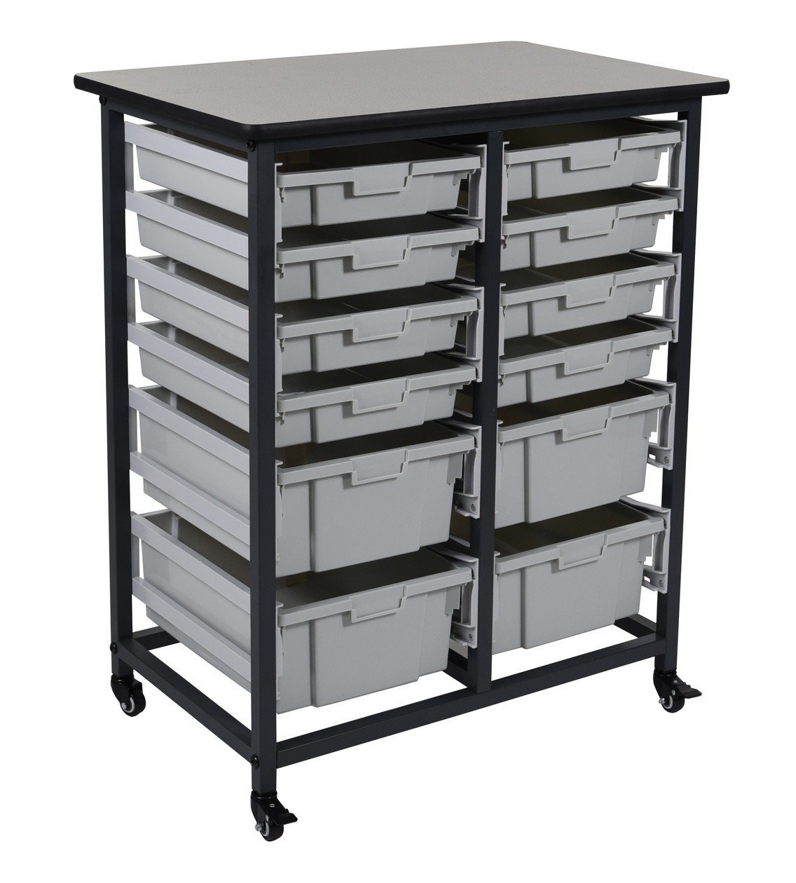 Luxor MBS DR 8S4L Mobile Bin System - Double Row Storage Solution for Warehouse Organization & Industrial Shelving