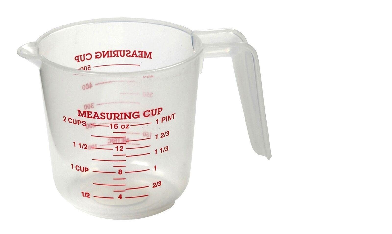 CompreDH 2 Cup Plastic Measuring Cups (Pack of 6) - Durable Kitchen Measuring Tools for Baking, Cooking & Liquid Ingredients - Essential Kitchen Accessories for Home, Restaurant & Professional Chefs