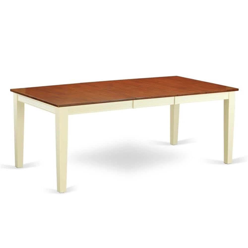 East West Furniture QUDO9-WHI-W 9-Piece Kitchen Dining Set - 40x78 Inch Rectangle Table with Butterfly Leaf & 8 Chairs, Buttermilk & Cherry Finish - Perfect for Family Meals, Dinner Parties & Small Space Dining Rooms