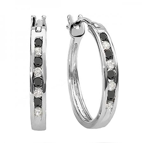 10K White Gold Hoop Earrings for Women - Dazzlingrock Collection | Elegant & Durable Fine Jewelry for Everyday Wear, Parties & Special Occasions
