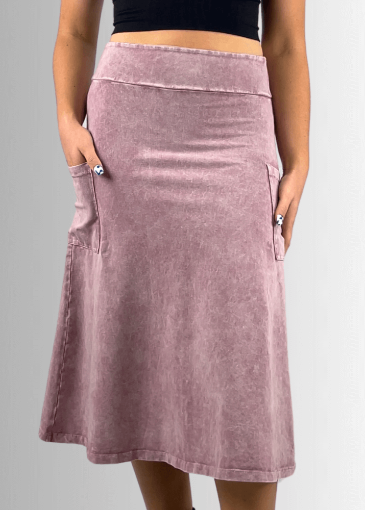 Stylish Alyssa Cotton Denim Skirt in Pink - Perfect for Casual Outings, Work, and Date Nights
