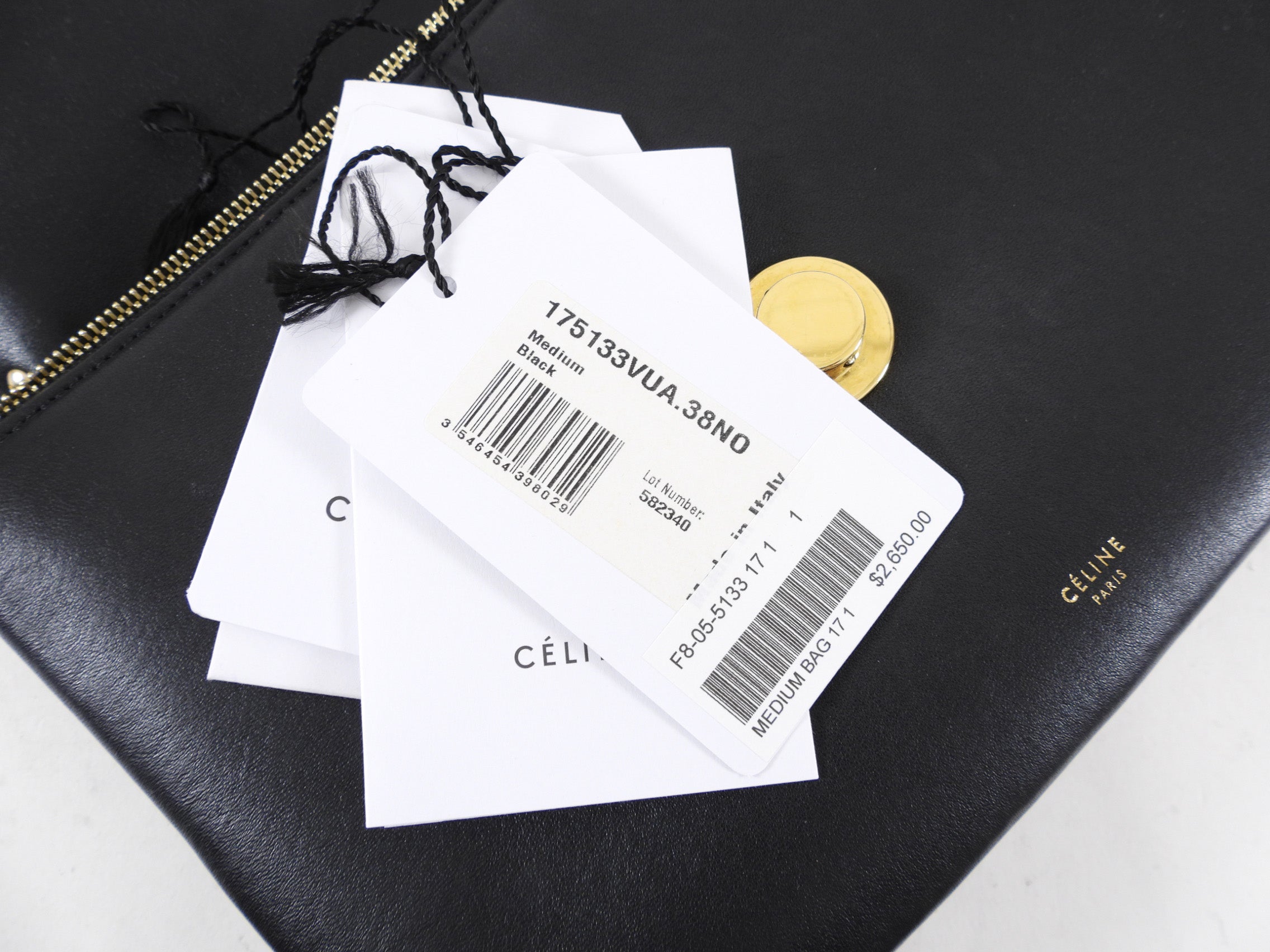 Celine Black Leather Chain Strap Triple Bag - Luxury Designer Crossbody Shoulder Purse for Women | Perfect for Evening Parties, Date Night & Special Occasions