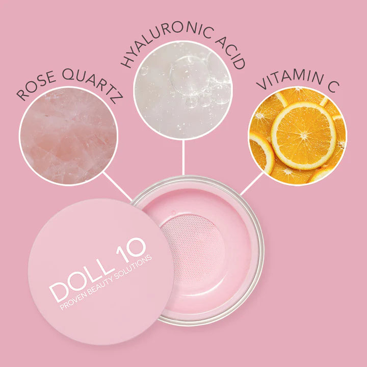 Doll 10 Skin™ Pink Powder - Brightening Treatment Powder for Face & Skin | Oil Control, Pore Minimizing, Flawless Finish | Perfect for Daily Makeup & Special Occasions