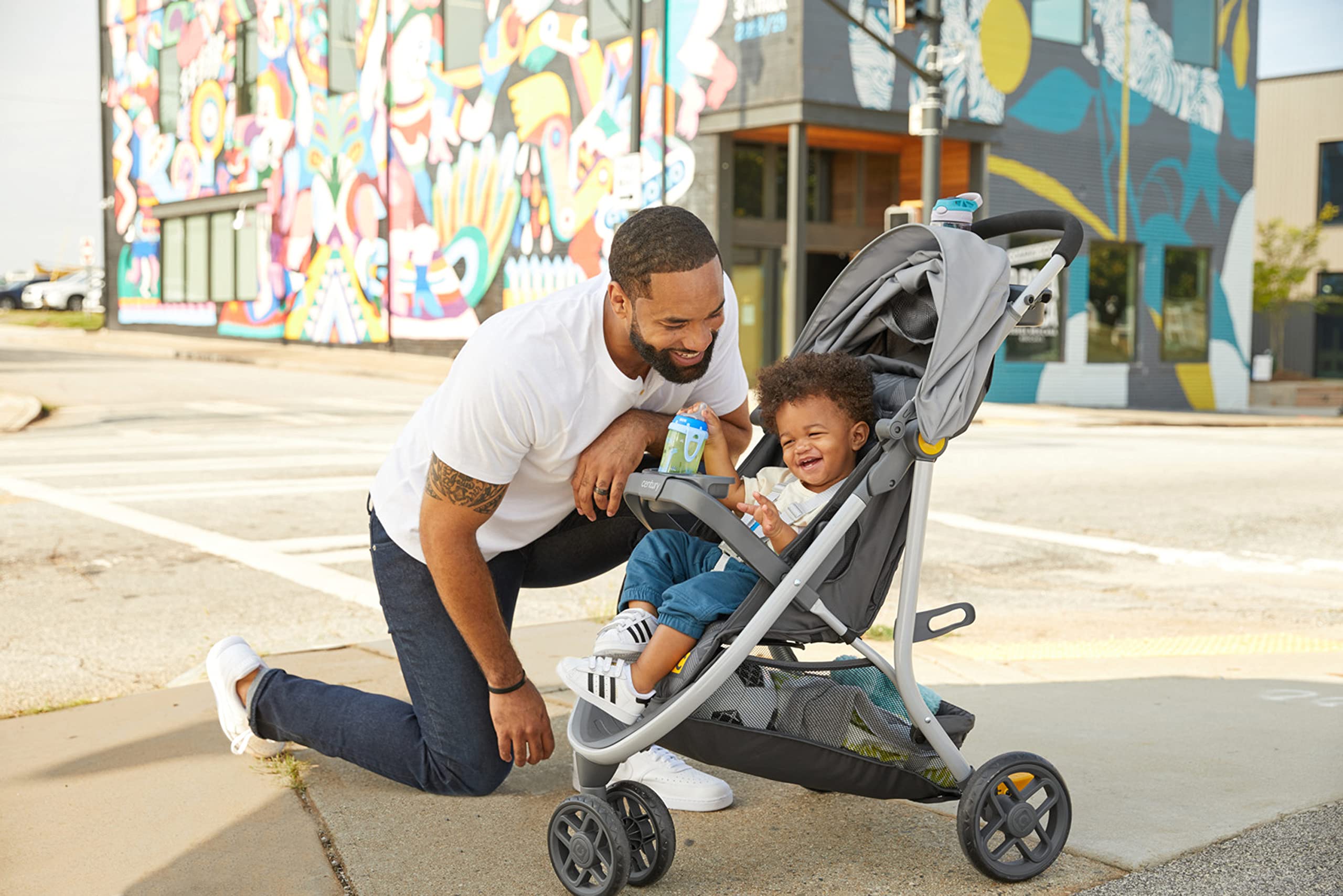 **Century Stroll On 3-Wheel 2-in-1 Lightweight Travel System – Infant Car Seat & Stroller Combo for Newborns | Perfect for Shopping, Travel & Daily Walks**
