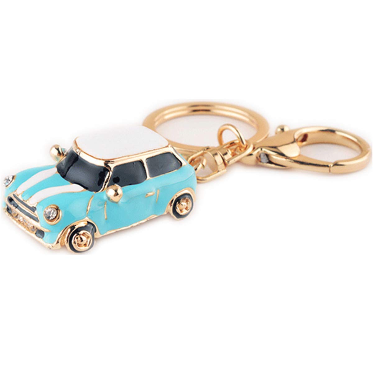 Cute Rhinestone Car Keychain - Kawaii Charms for Women, Key Ring Tassel, DIY Bag Accessories (Light Blue) - Perfect for Keychains, Handbag Decor & Gift Giving