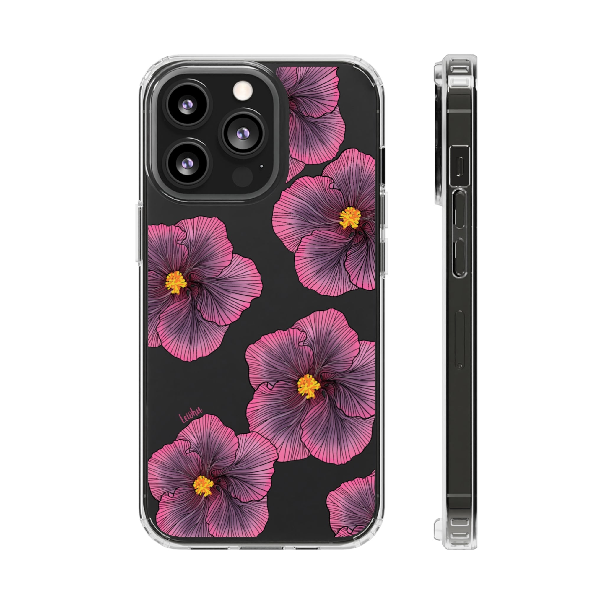 Sunset Hibiscus Clear Phone Case - Durable Protective Cover for iPhone & Samsung | Perfect for Everyday Use, Travel & Outdoor Activities