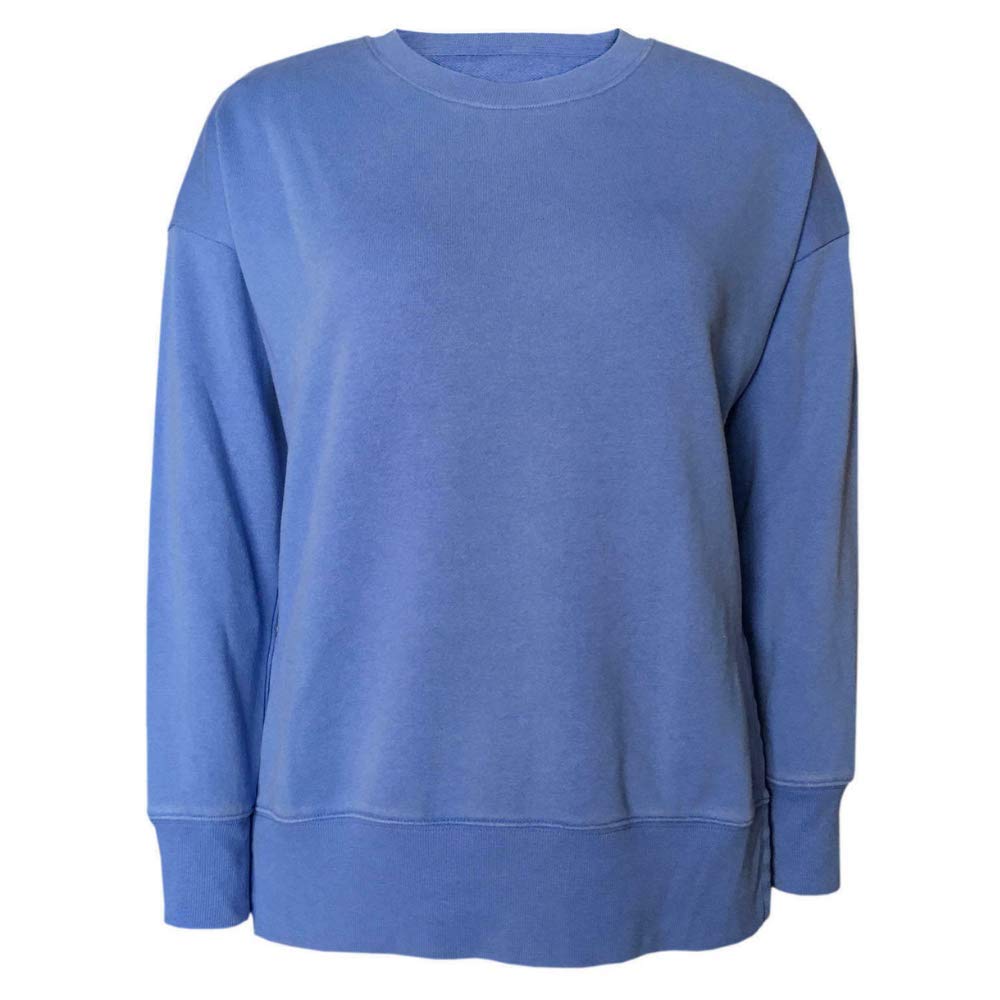 Green Tea Women's Relaxed Oversized Comfy Sweatshirt - Cobalt Blue Soft Fleece Pullover (S) for Lounge, Travel & Casual Outings
