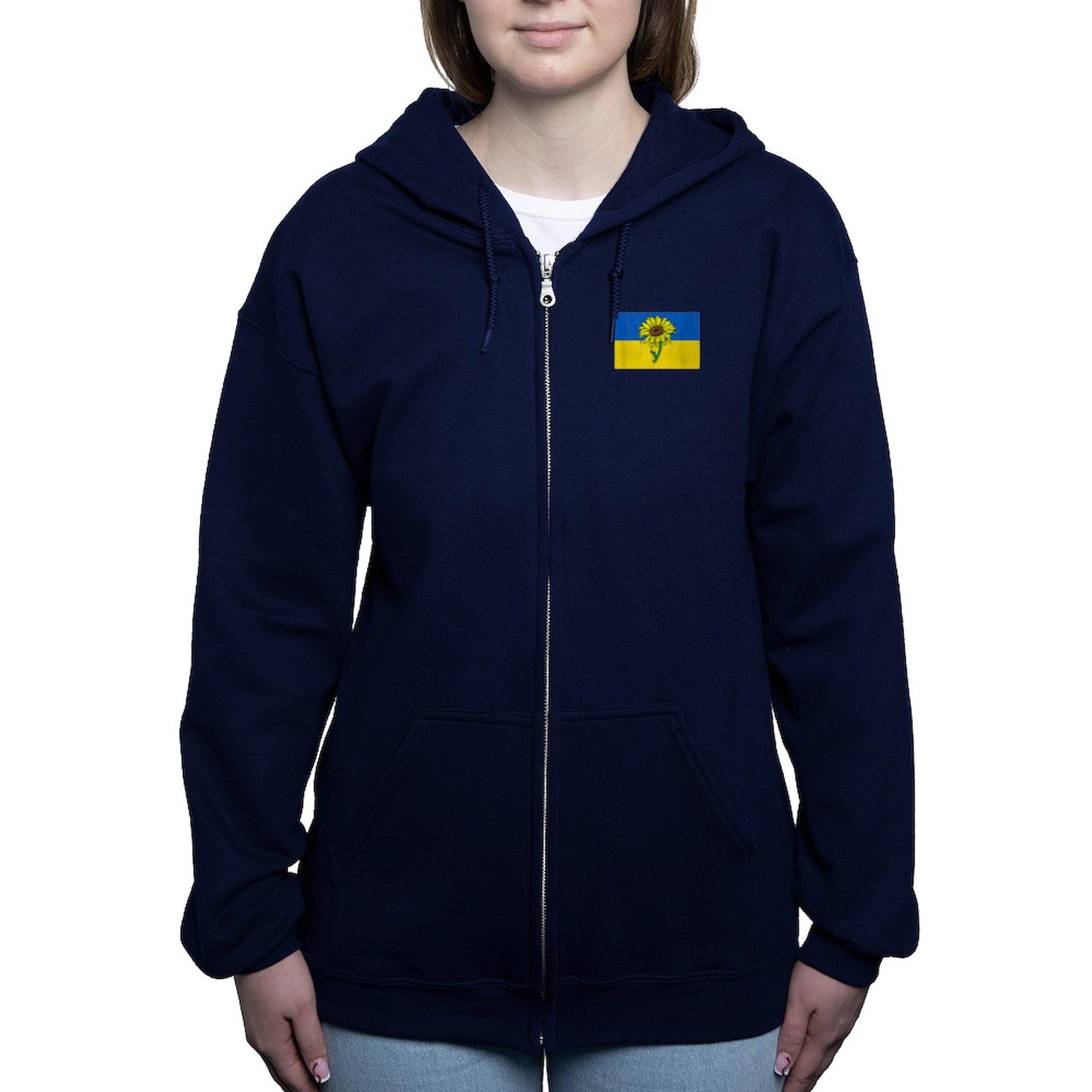 Ukrainian Sunflower Stand With U Women's Zip-Up Hoodie - Stylish & Comfortable Sweatshirt for Casual Wear, Support Ukraine, Perfect for Everyday Outfits & Gifts