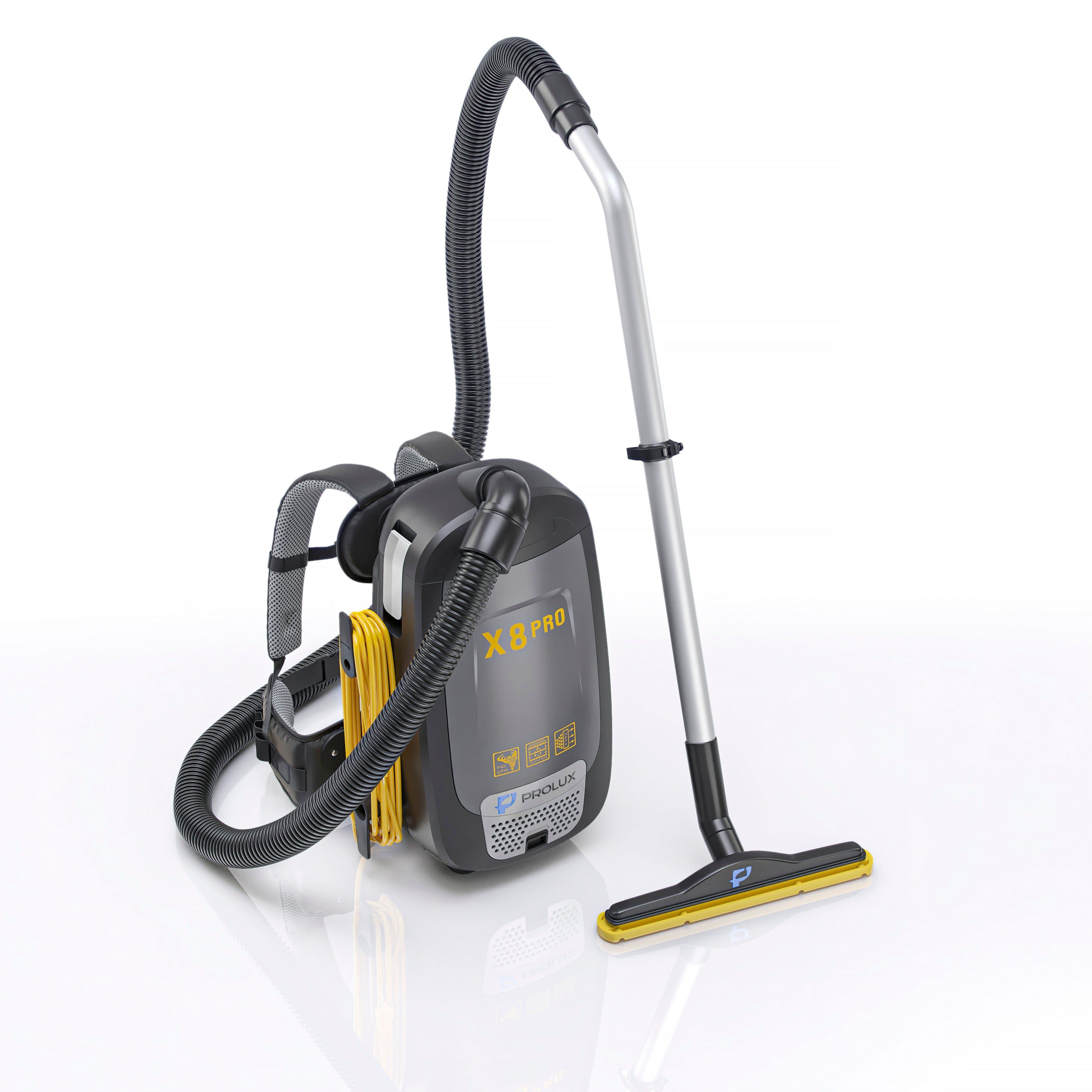 Prolux X8 Pro Commercial Backpack Vacuum Cleaner with Deluxe 1.5 Tool Kit - Powerful Lightweight Corded Vac for Office, Hotel & Carpet Cleaning