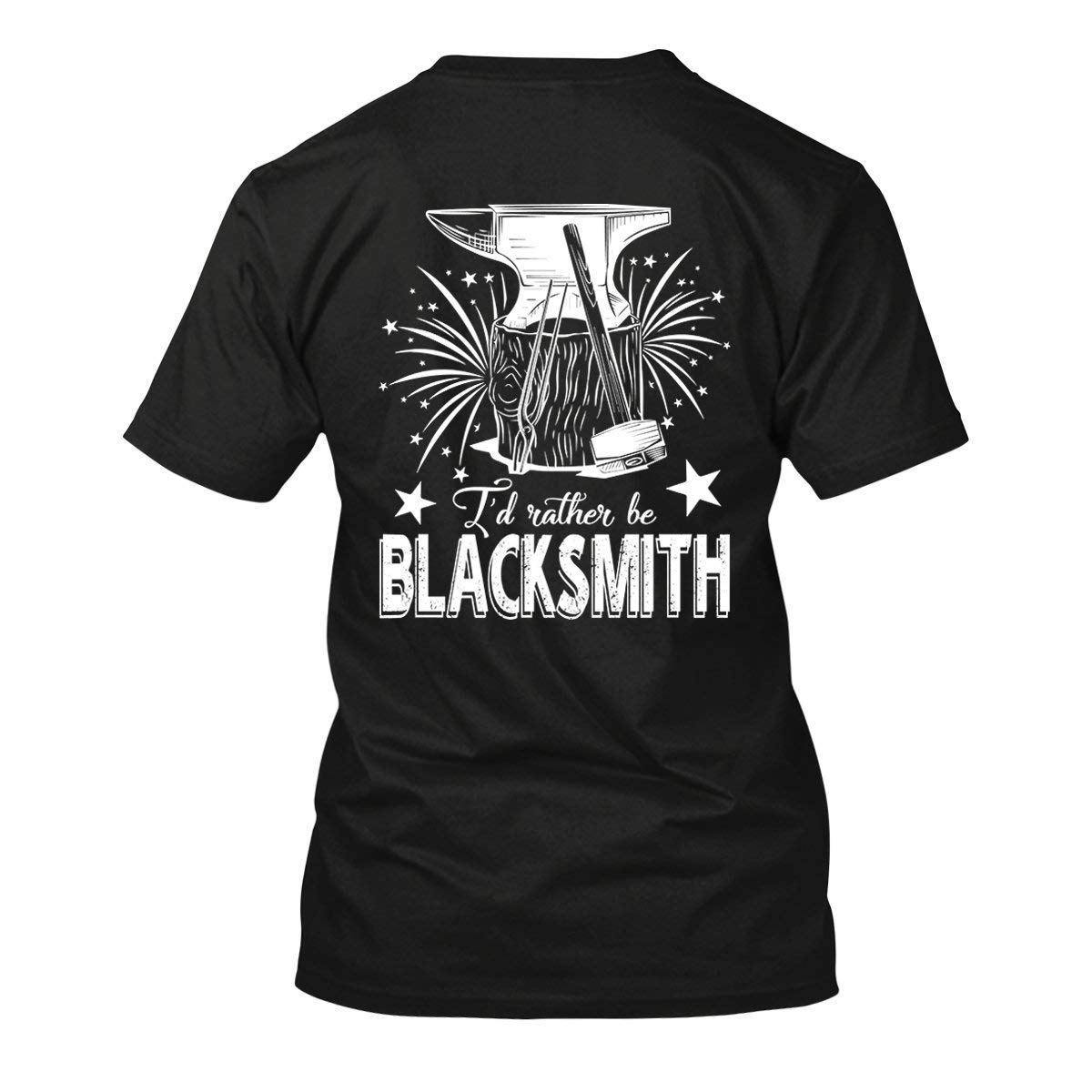 BigCrab 'I'd Rather Be Blacksmithing' Unisex Short Sleeve T-Shirts - Comfortable Casual Tees for Men & Women - Perfect for Blacksmith Enthusiasts, Metalworking Hobbyists, and Vintage Style Lovers