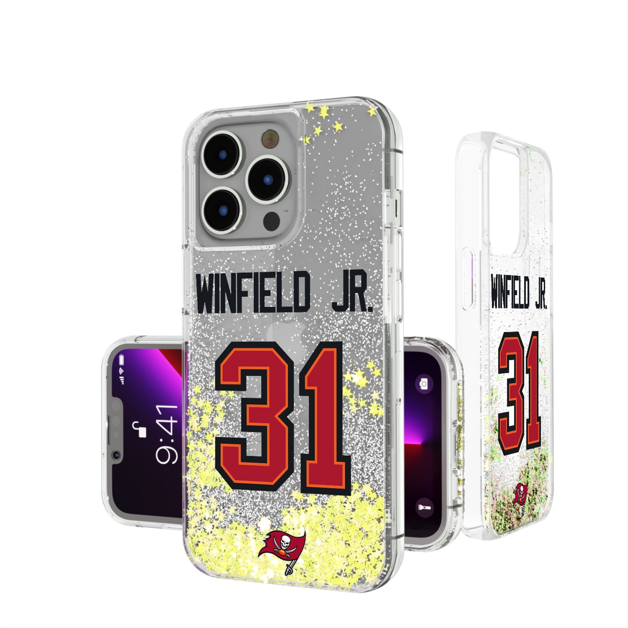 Antoine Winfield Jr. Tampa Bay Buccaneers Glitter Phone Case for iPhone & Samsung - NFL Football Player Design, Sparkly Protective Cover for Fans - Perfect for Game Day & Everyday Use