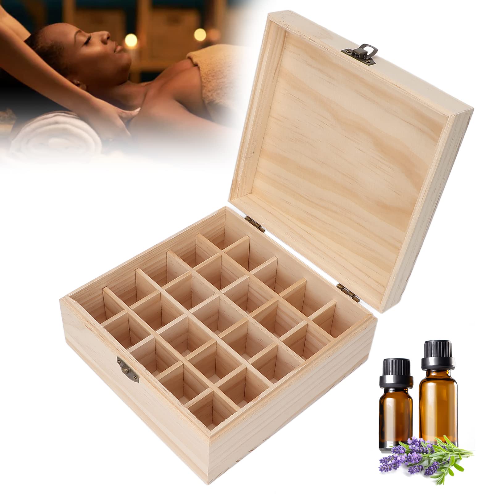 Premium Essential Oil Storage Box - Portable & Detachable Pine Wood Case for Aromatherapy Oils - Perfect for Home Use & Travel Organizer | Great for Yoga, Meditation & Relaxation Spaces