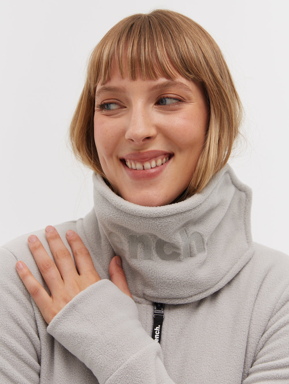 Microfleece Wrap Neck Zip Up Jacket for Women - Cozy Winter Outerwear for Hiking, Running & Outdoor Activities