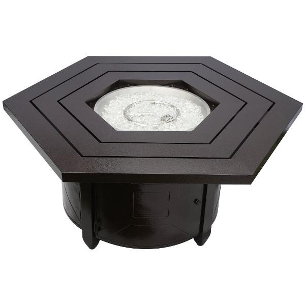 Hammered Bronze Hexagon Fire Pit - Outdoor Extruded Aluminum Fire Bowl for Patio, Backyard, and Camping