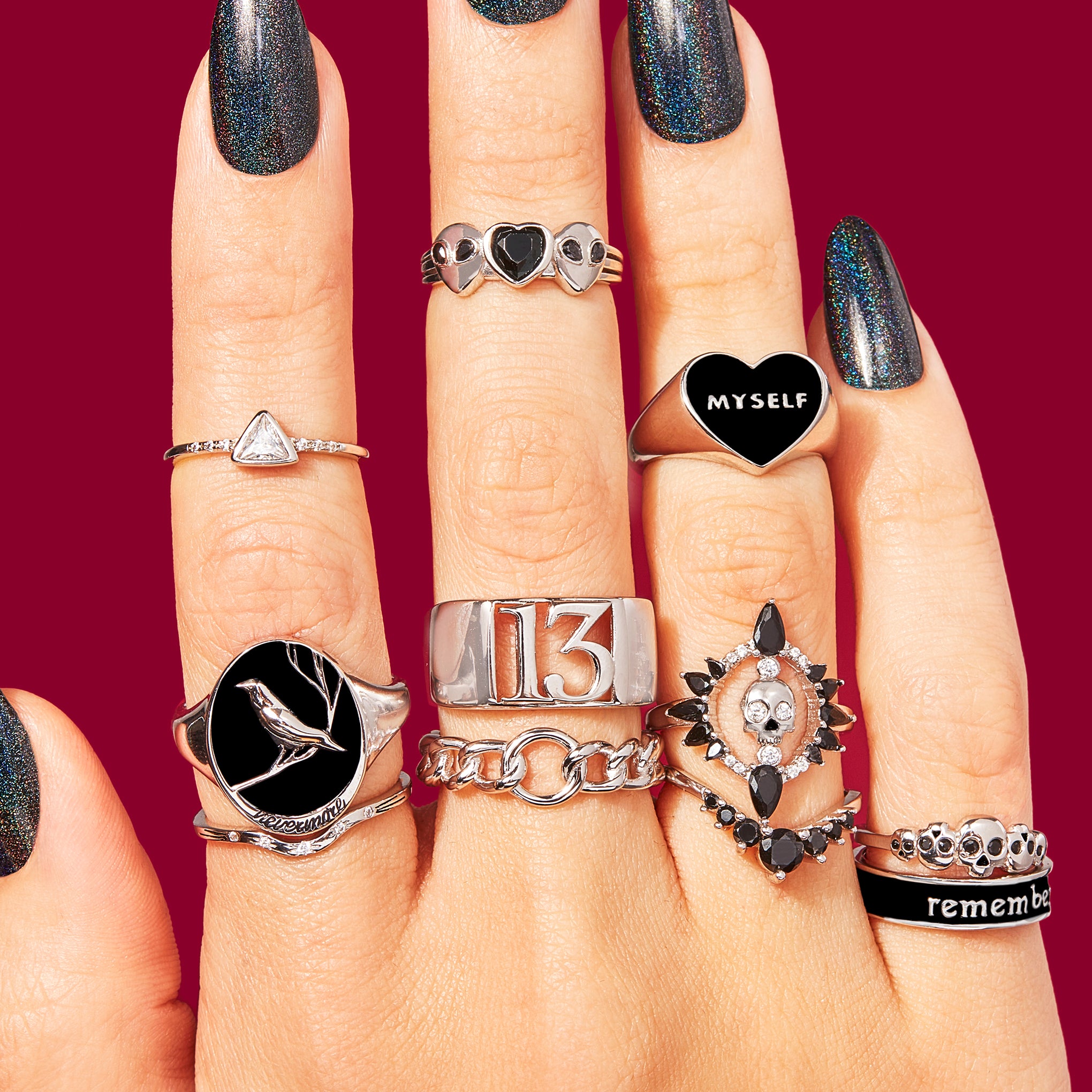 Lucky 13 Ring for Women - Sterling Silver Adjustable Band Ring with Number 13 Design - Perfect for Everyday Wear, Gifts, and Special Occasions