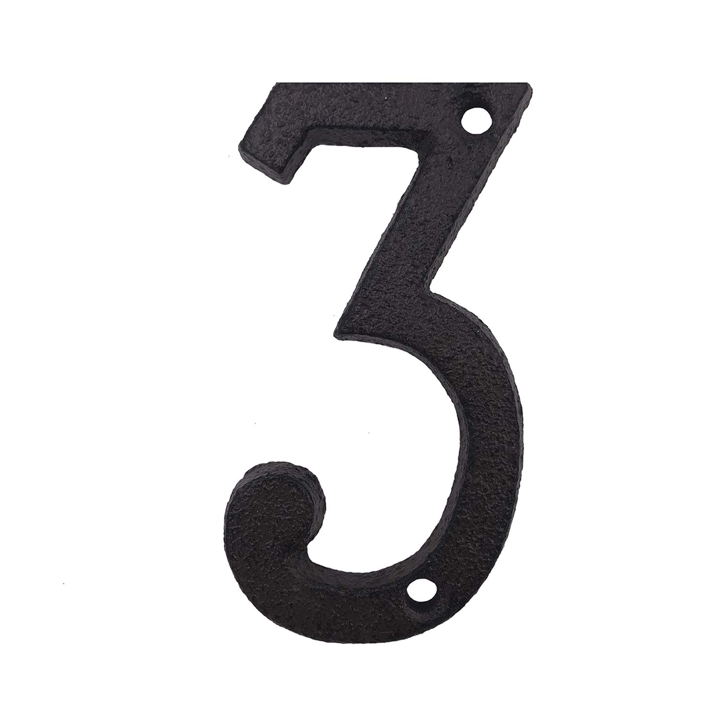 3 Inch Solid Cast Iron House Numbers - Durable Outdoor Address Plaque for Mailbox, Front Door, Porch & Garden Decor (Number 3) - Perfect for Home, Apartment & Business Signage