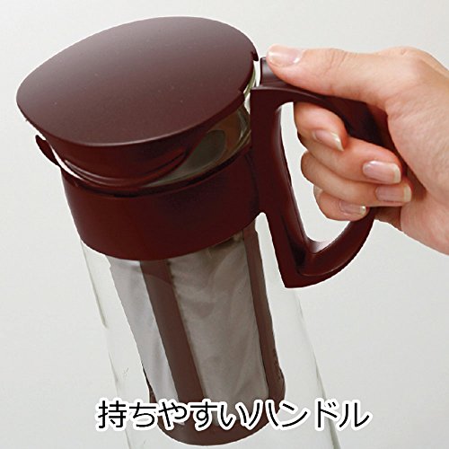 Hario Mizudashi Cold Brew Coffee Maker 1000ml - Brown Glass Iced Coffee Pot for Home & Office - Perfect for Iced Coffee, Tea & Cold Brew Drinks