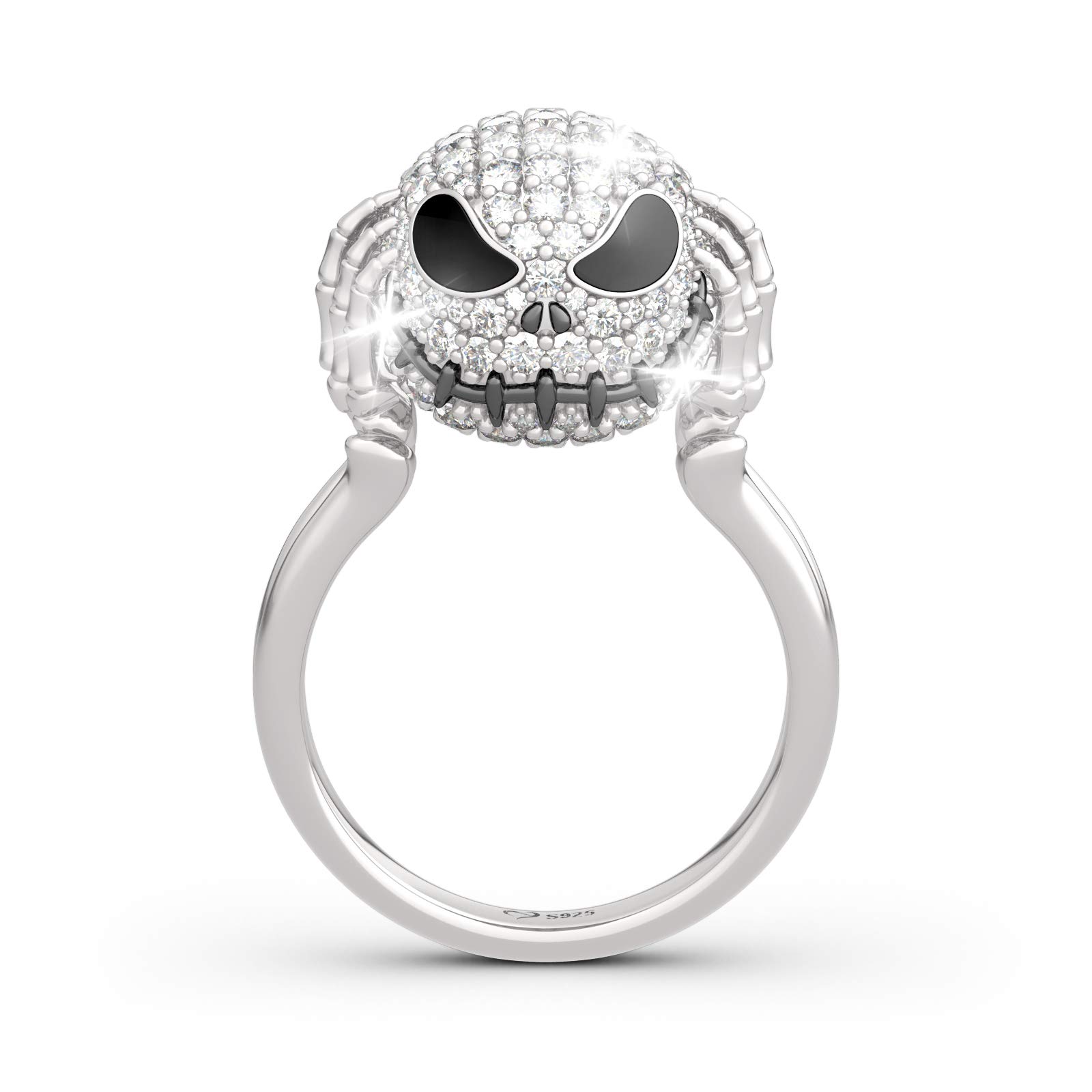 Jeulia 4.05ct Jack Skull Ring - 925 Sterling Silver Gothic Jewelry for Women & Men - Halloween, Christmas Gift with Exquisite Packaging - Perfect for Cosplay, Gothic Fashion, and Unique Occasion Gifts