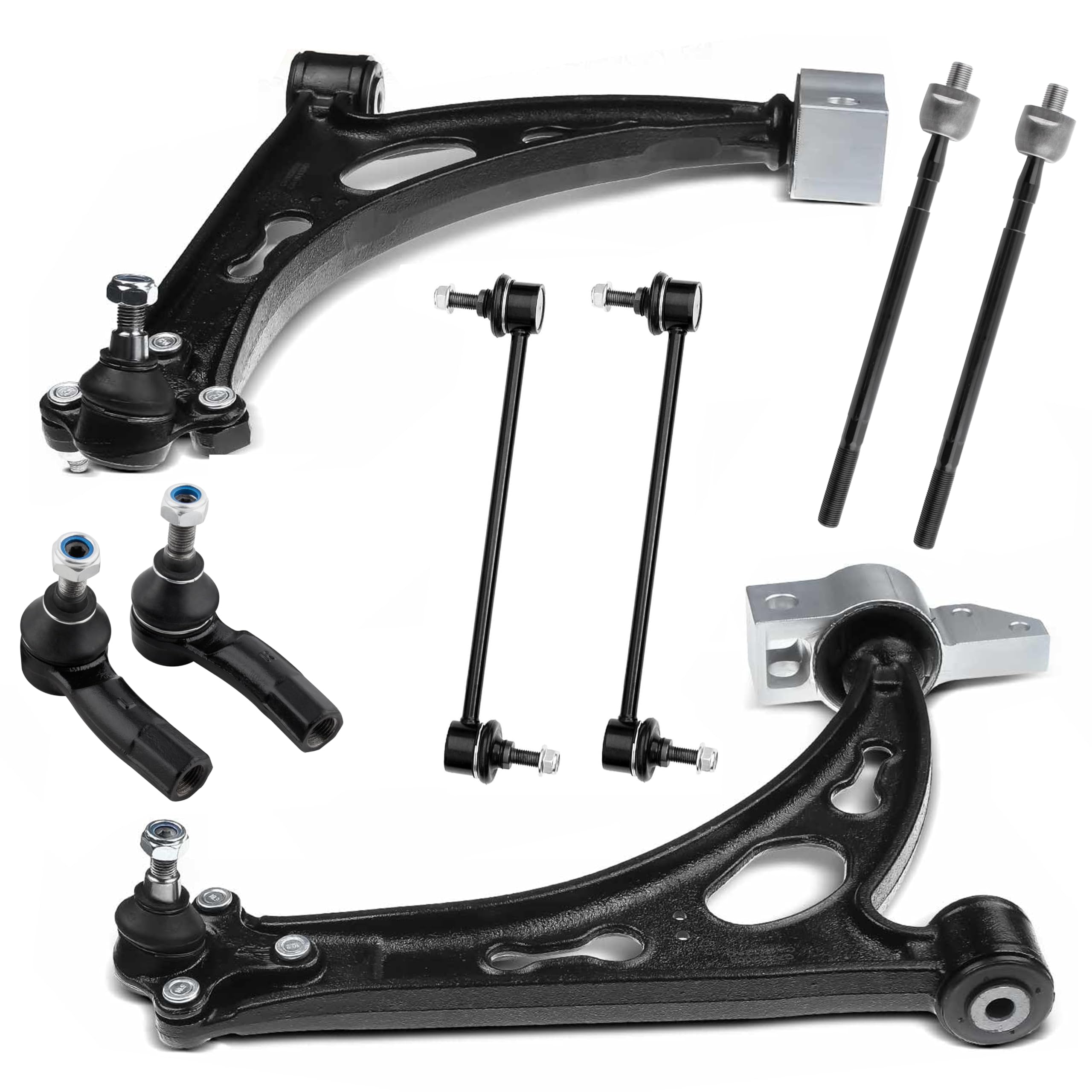 10PC Front Lower Control Arms Suspension Kit for Audi Volkswagen - Compatible with A3 A4 A6 Q5 Passat Jetta - Durable Replacement Parts for Smooth Ride & Enhanced Handling - Perfect for Off-Roading & Daily Commuting