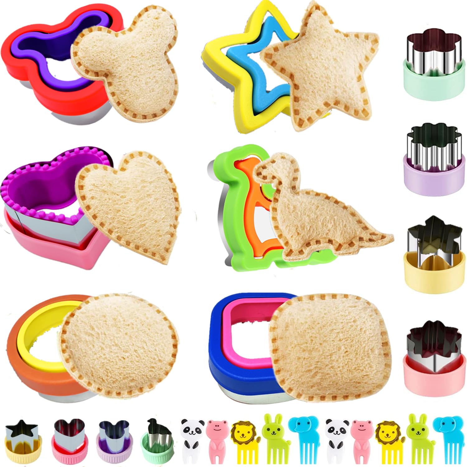 Kids Sandwich Cutters & Sealer - Uncrustables Maker for Lunch Box, Bento Box & School Snacks - Crustless Bread, Cookie & Food Cutters for Easy Kids Meals - Perfect for School Lunches, Picnics & On-the-Go Snacks