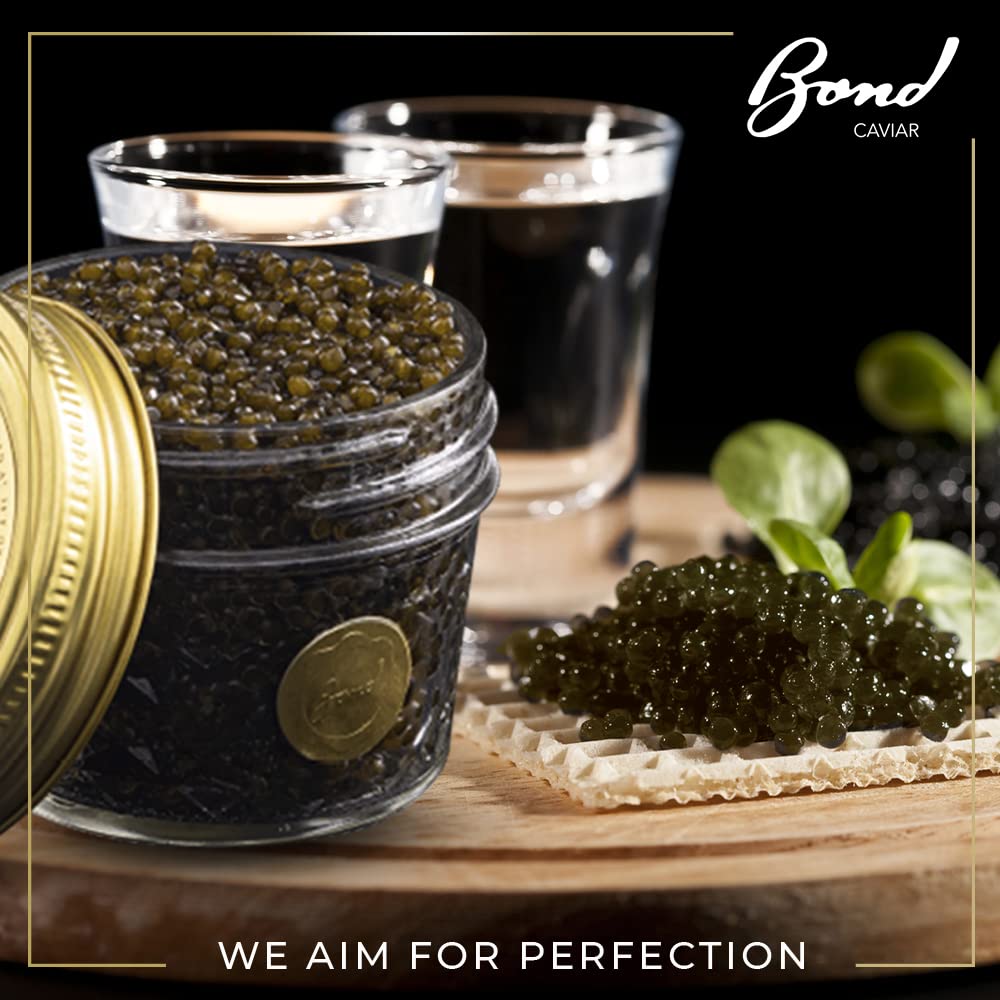 Premium Osetra Caviar - Gourmet Malossol Fish Roe with Sea Salt, Deep Brown Pearls (3.5oz/100g Glass Jar) - Luxury Gift for Special Occasions, Fine Dining & Celebrations - Overnight Shipping Available