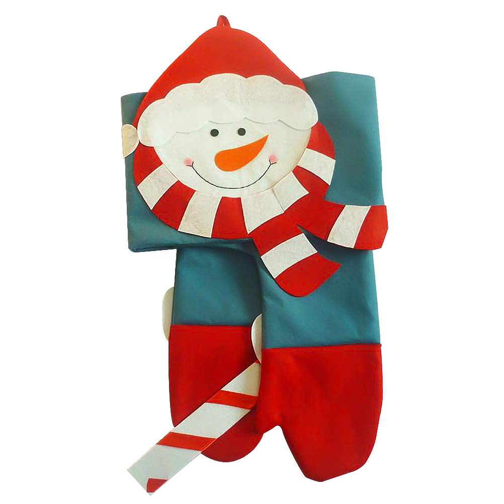 Amosfun Christmas Snowman Curtain - Holiday Window Decor for Bedroom, Living Room - Festive Xmas Hanging Cloth for Home & Party Decoration