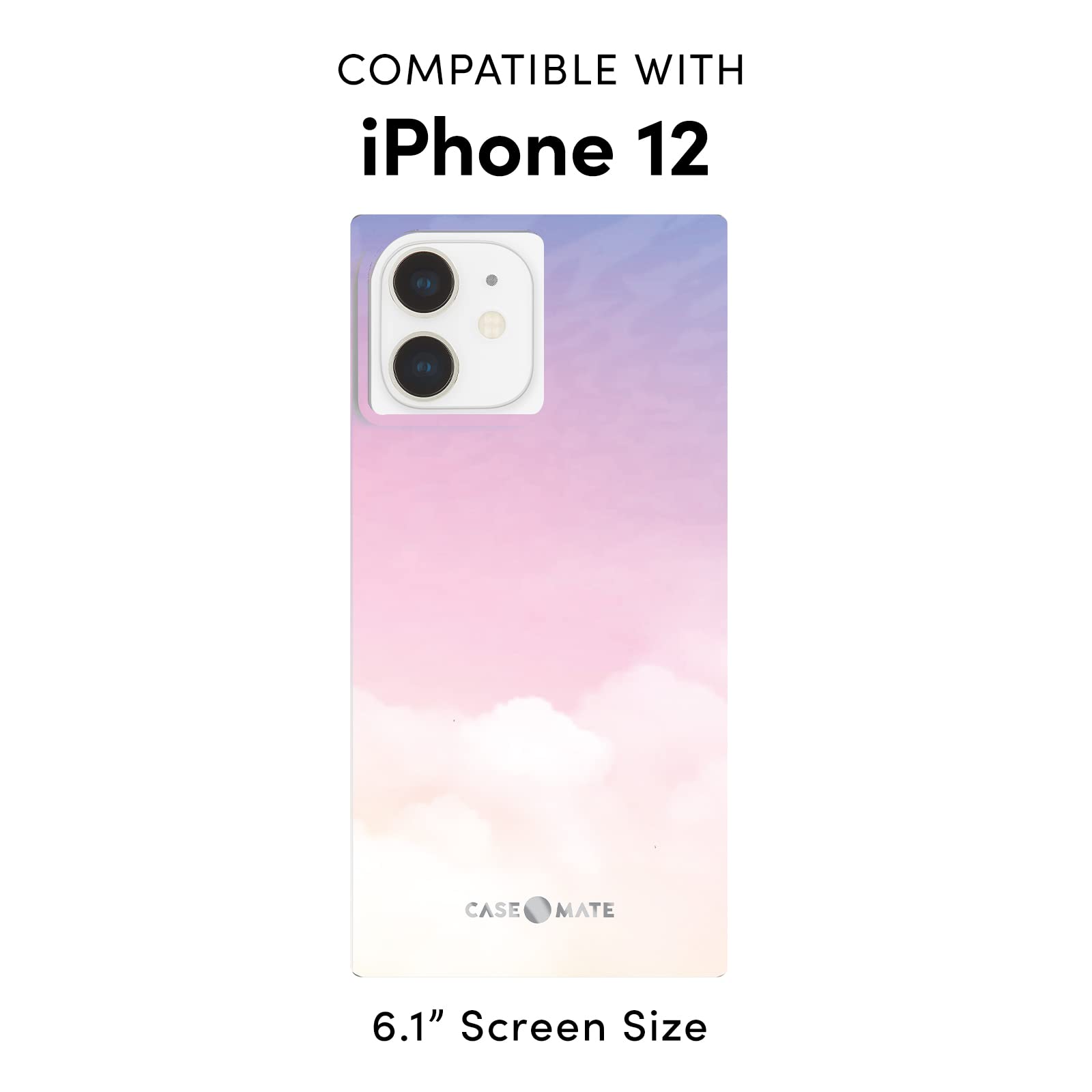 Case-Mate BLOX Square iPhone 12 & 12 Pro Case - Slim Lightweight Protective Cover with 10ft Drop Protection - Clouds Design - Perfect for Everyday Use & Outdoor Activities