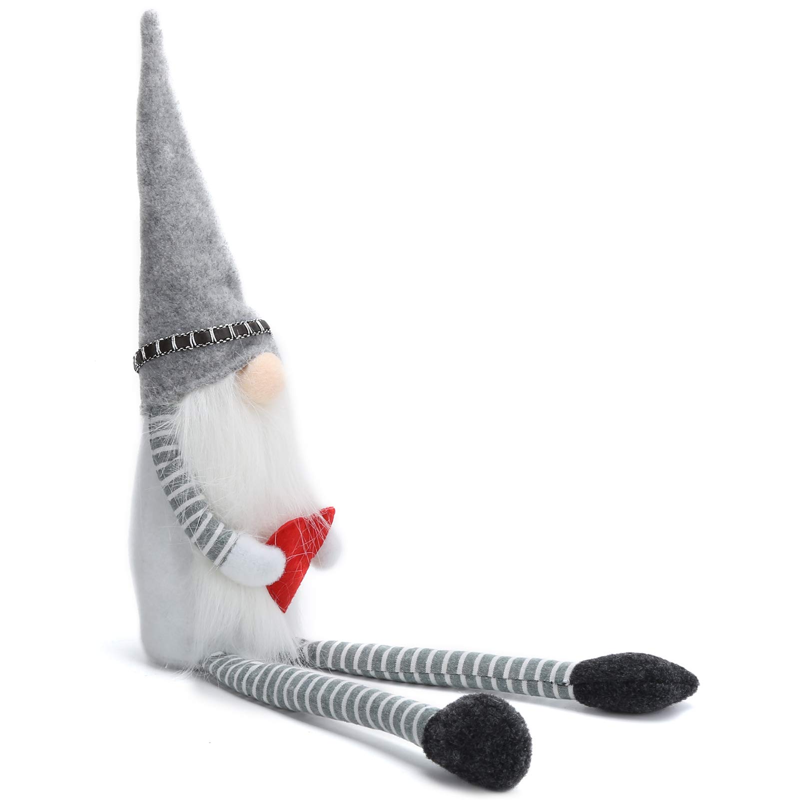 Valentine's Day Ornament Doll - Light Gray Hugging Long Legs Rudolph Plush Decor for Home, Room, Desk, Bookcase, Shelf & Dining Table | Perfect Gift for Couples & Romantic Home Decor