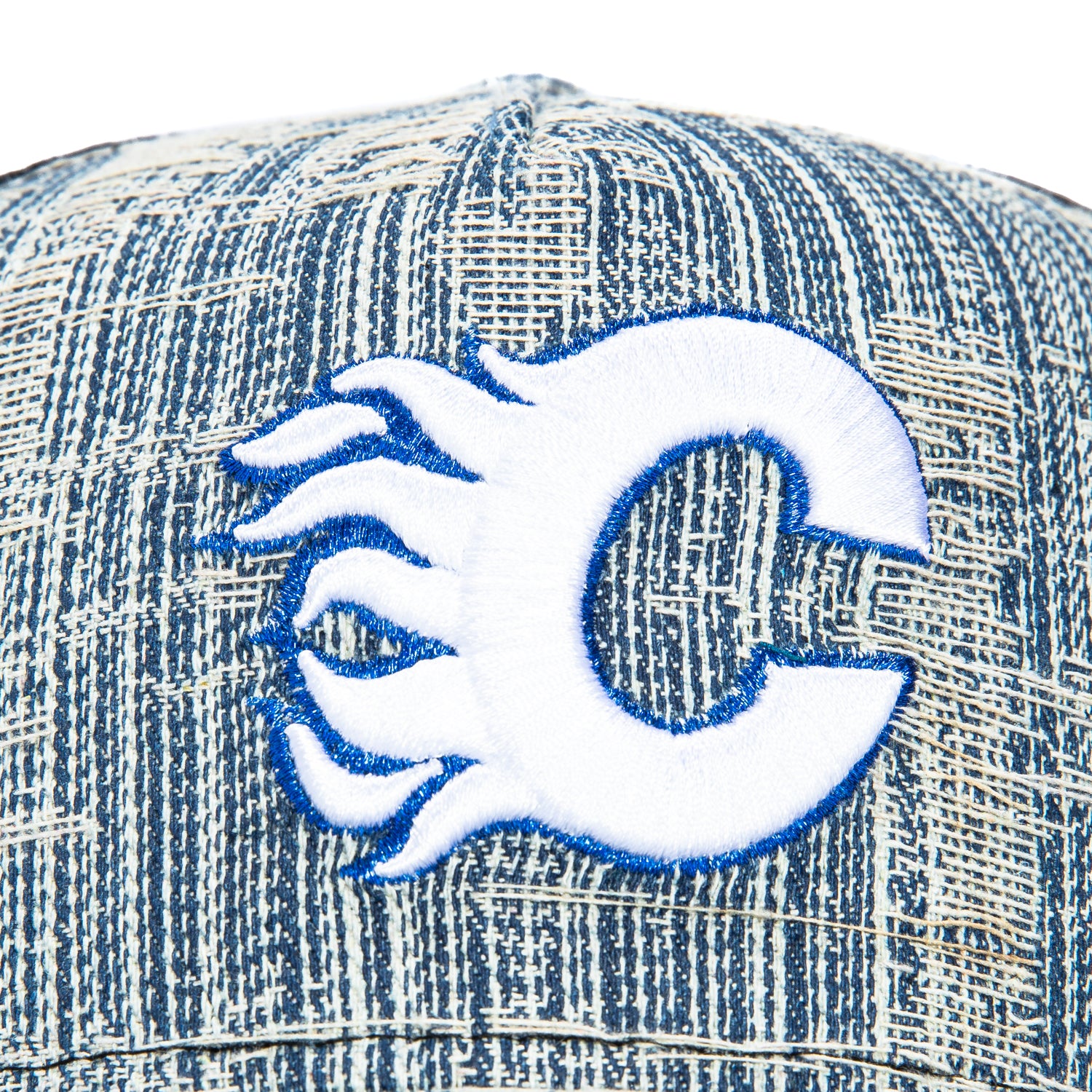 New Era 9Forty A-Frame Calgary Flames Snapback Trucker Hat - Denim Blue | Adjustable Baseball Cap for Men & Women | Perfect for Sports Fans, Outdoor Activities & Casual Wear