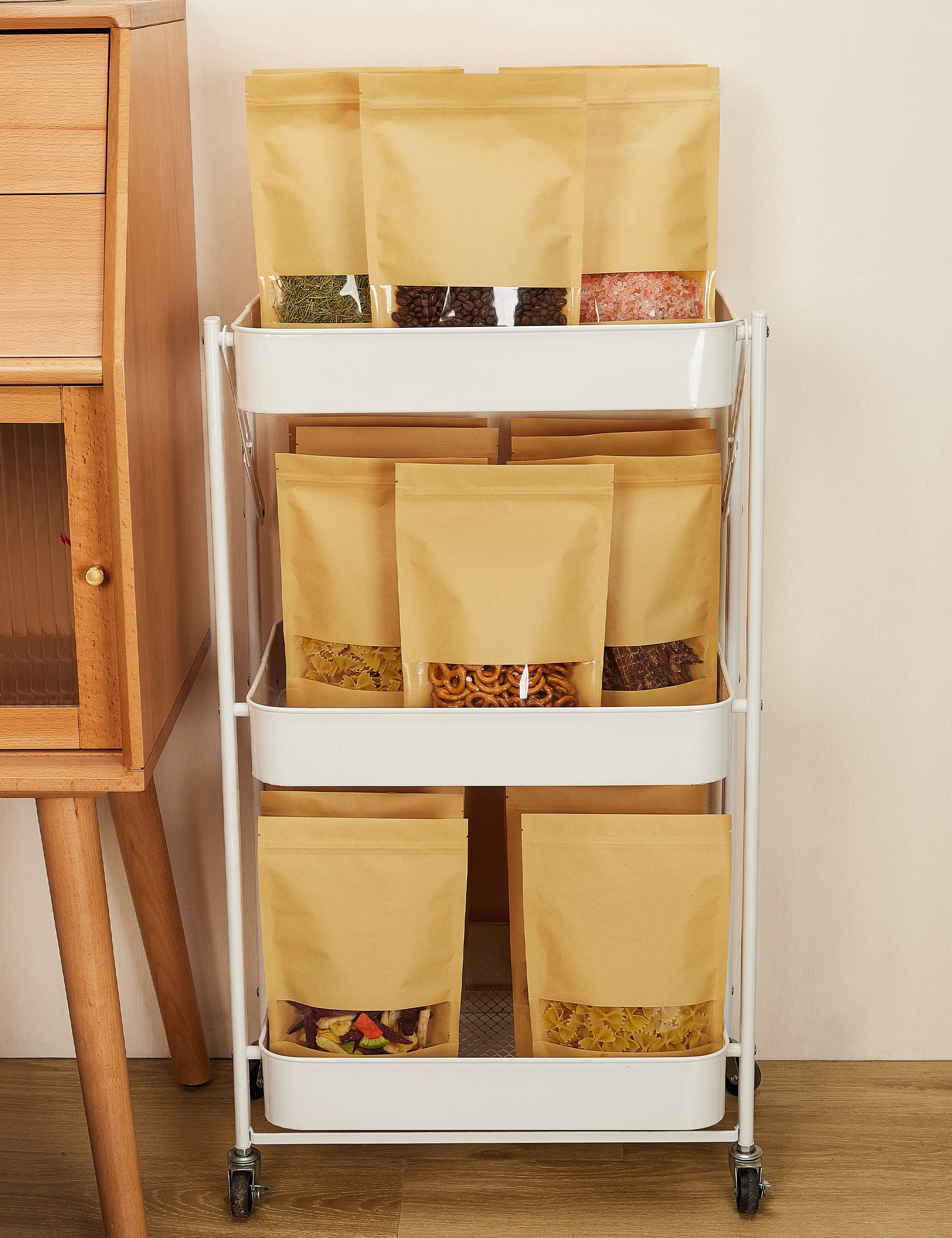 FireKylin 100-Pack Kraft Paper Bags with Window | 7.1