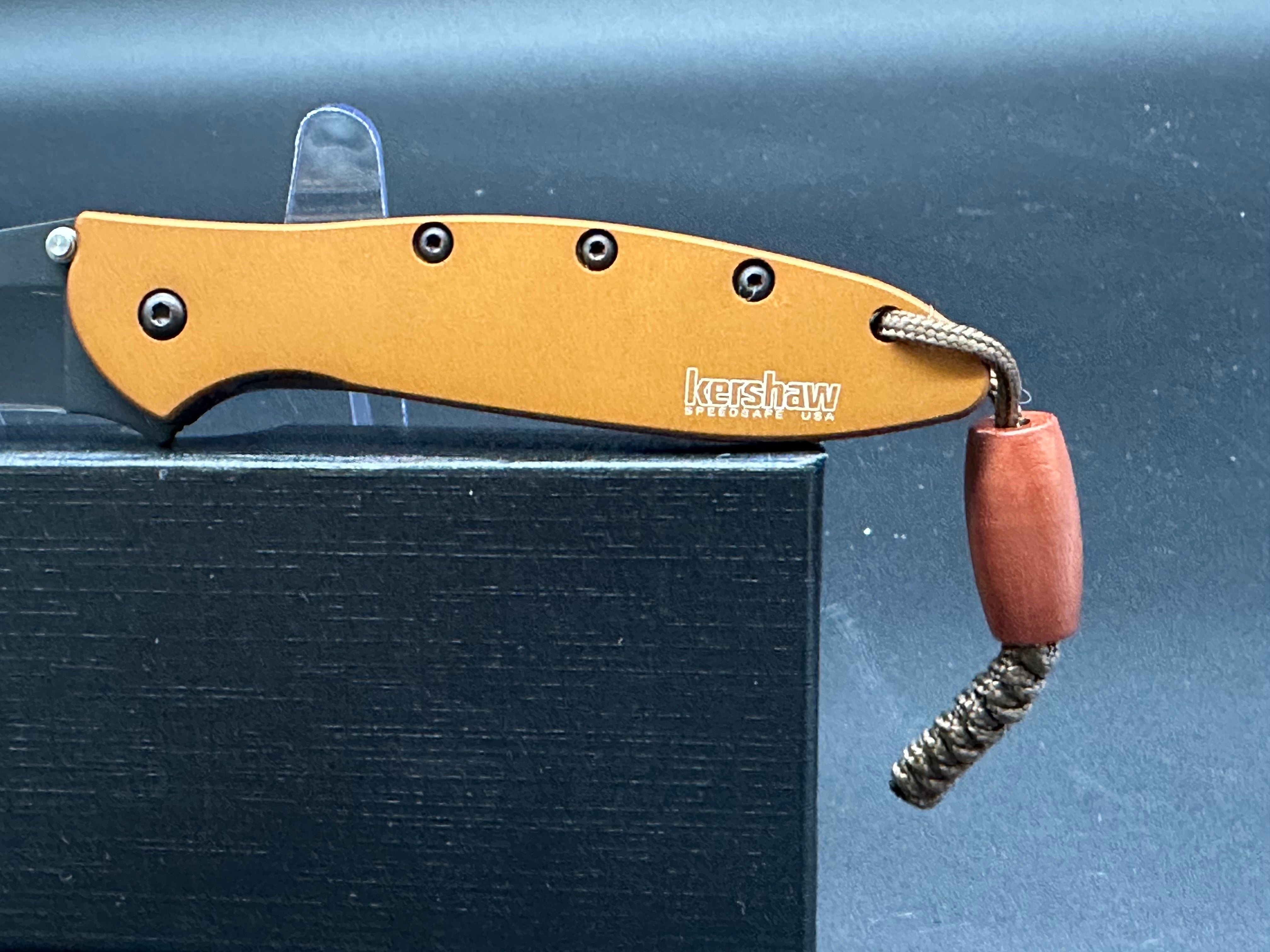 Kershaw Leek 1660 BRZBLK Folding Knife - Bronze Aluminum Scales, Razor Sharp EDC Pocket Knife for Outdoor, Camping, and Everyday Carry
