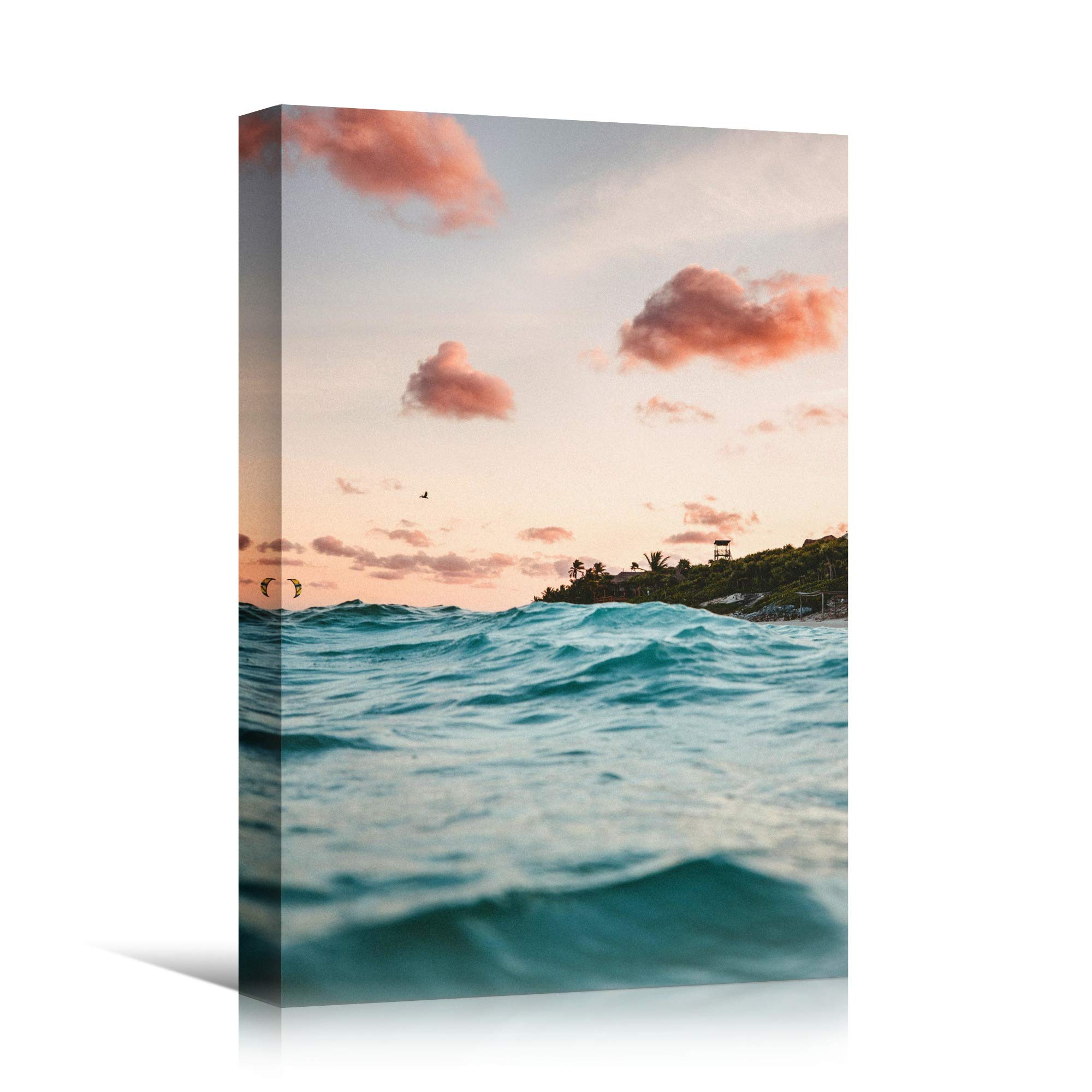 SIGNWIN Canvas Wall Art - Calm Seas Beach Photography, Blue Coastal Decor for Living Room, Bedroom, Office - 32x48 Inches - Perfect for Relaxation & Coastal Theme Interior Design