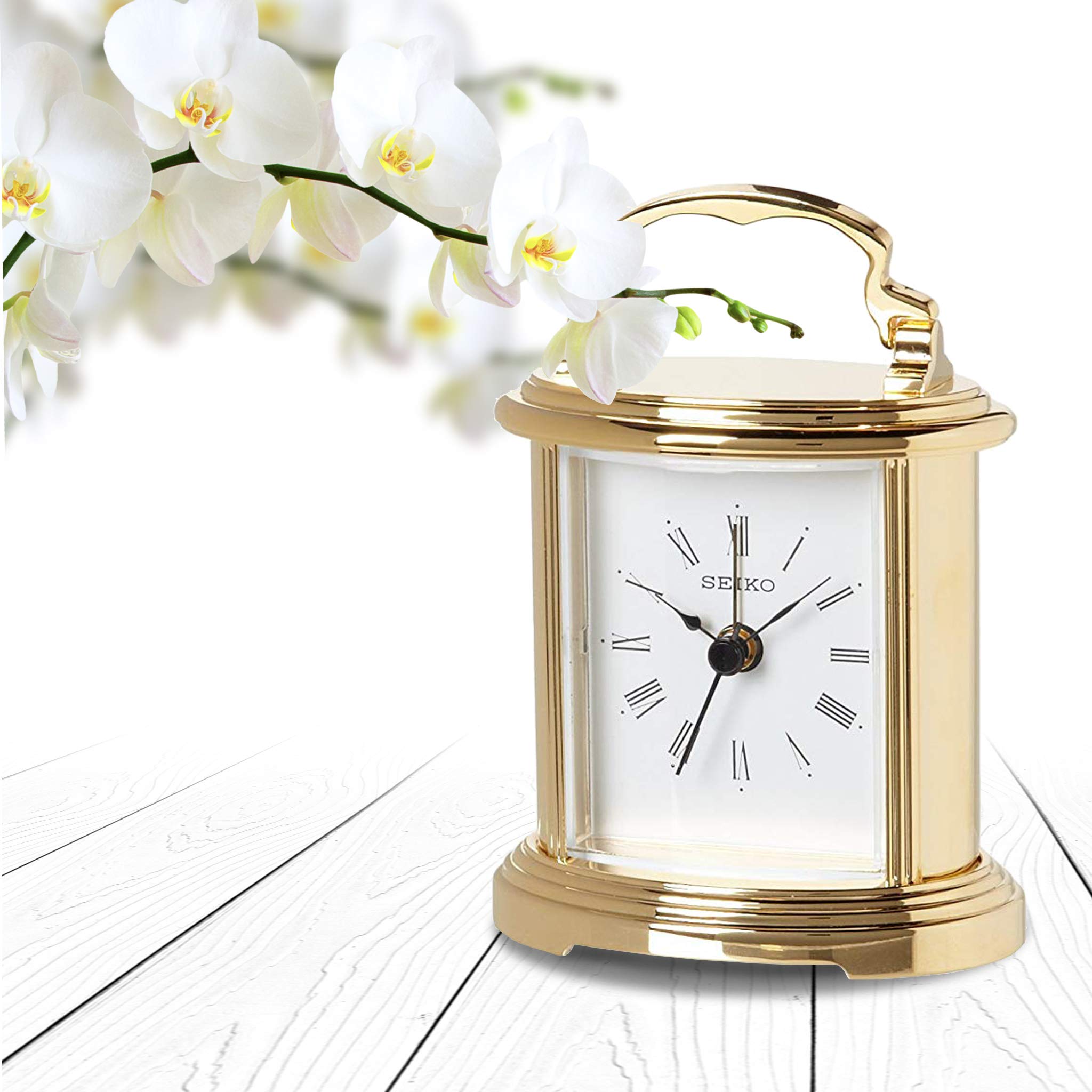 SEIKO Gold Desk Clock for Office & Home Decor